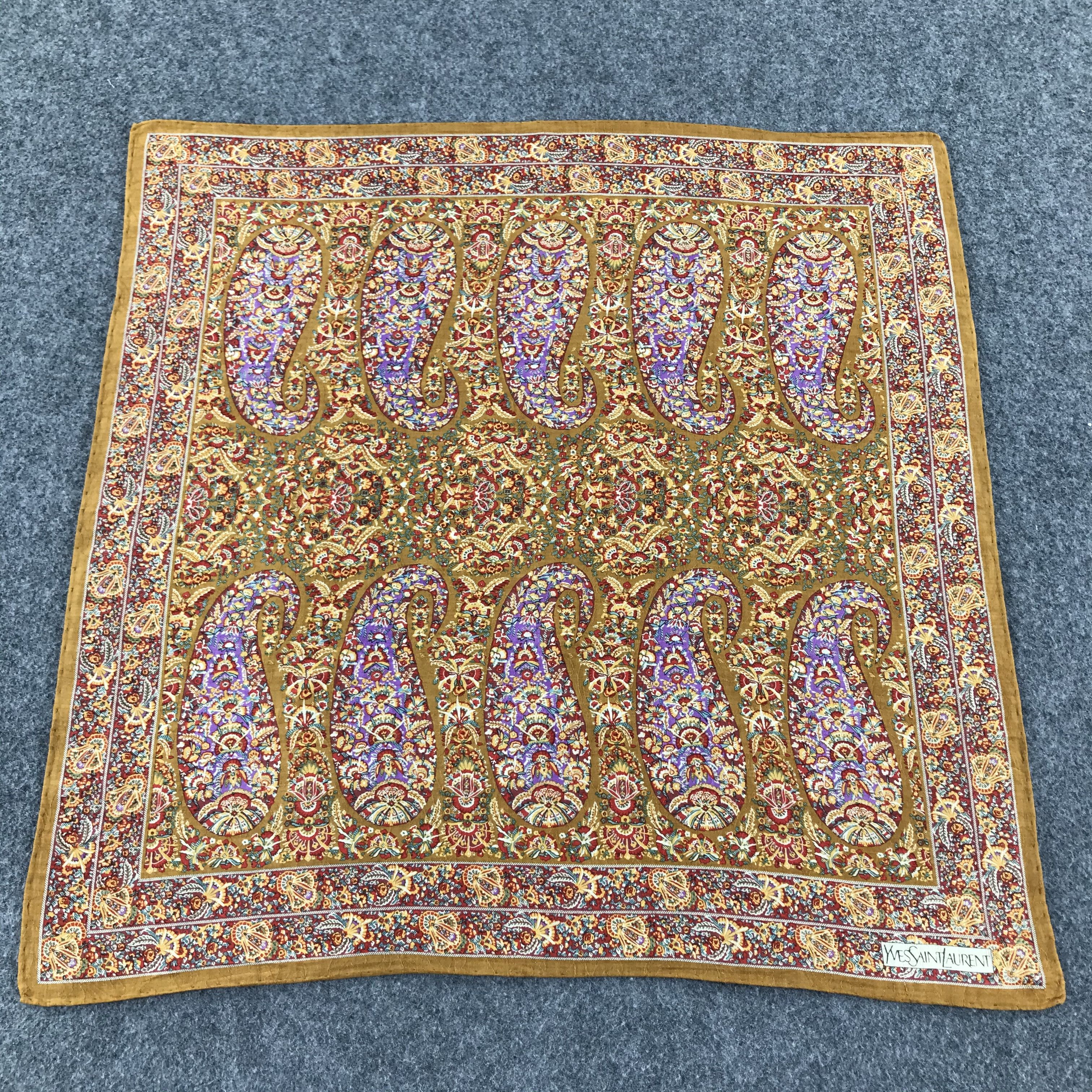Yves Saint Laurent YSL Luxury Paisley Handkerchief Neckerchief Bandana H513 Size ONE SIZE - 1 Thumbnail