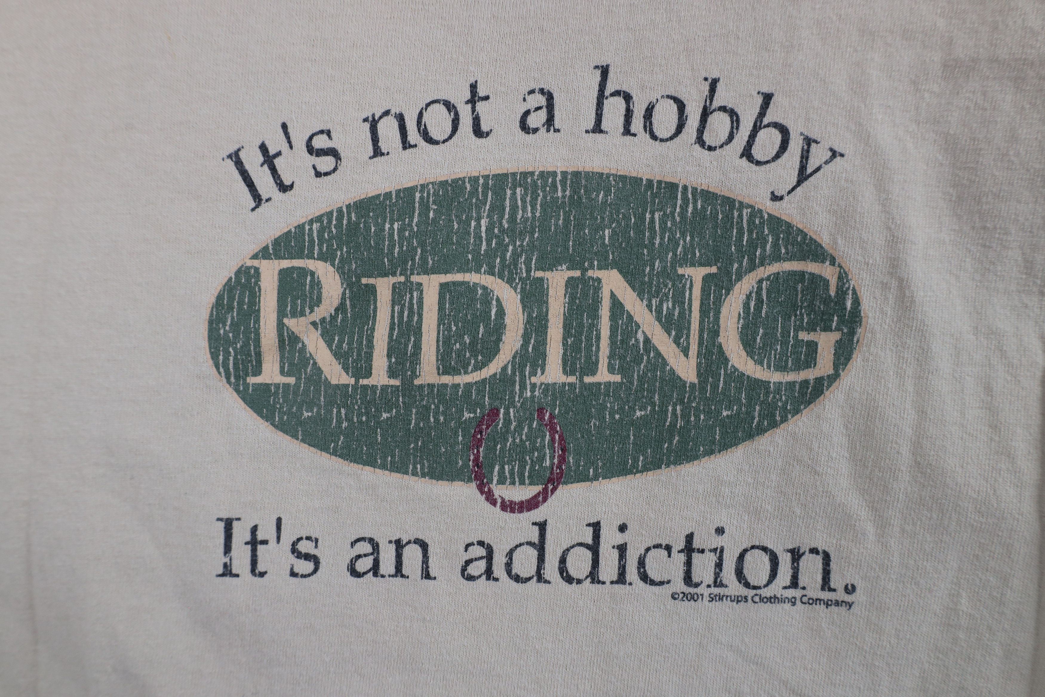 Vintage Vintage Y2K 2001 Horse Riding Addiction T-Shirt Beige Size M / US 6-8 / IT 42-44 - 4 Thumbnail