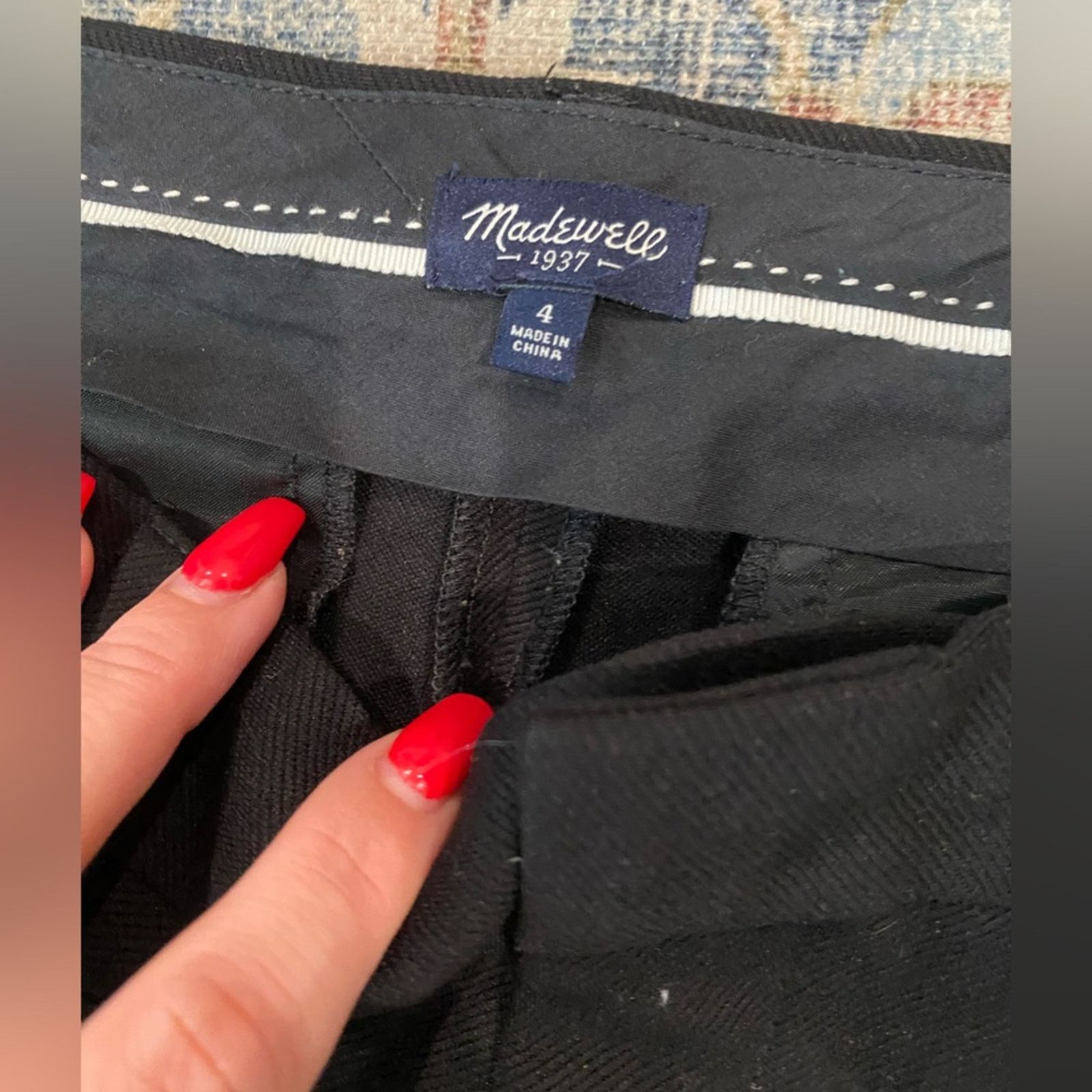 Madewell Madewell Tuxedo Cropped Stripe Tapered Pants Black Size 4 Size 27" / US 4 / IT 40 - 3 Thumbnail