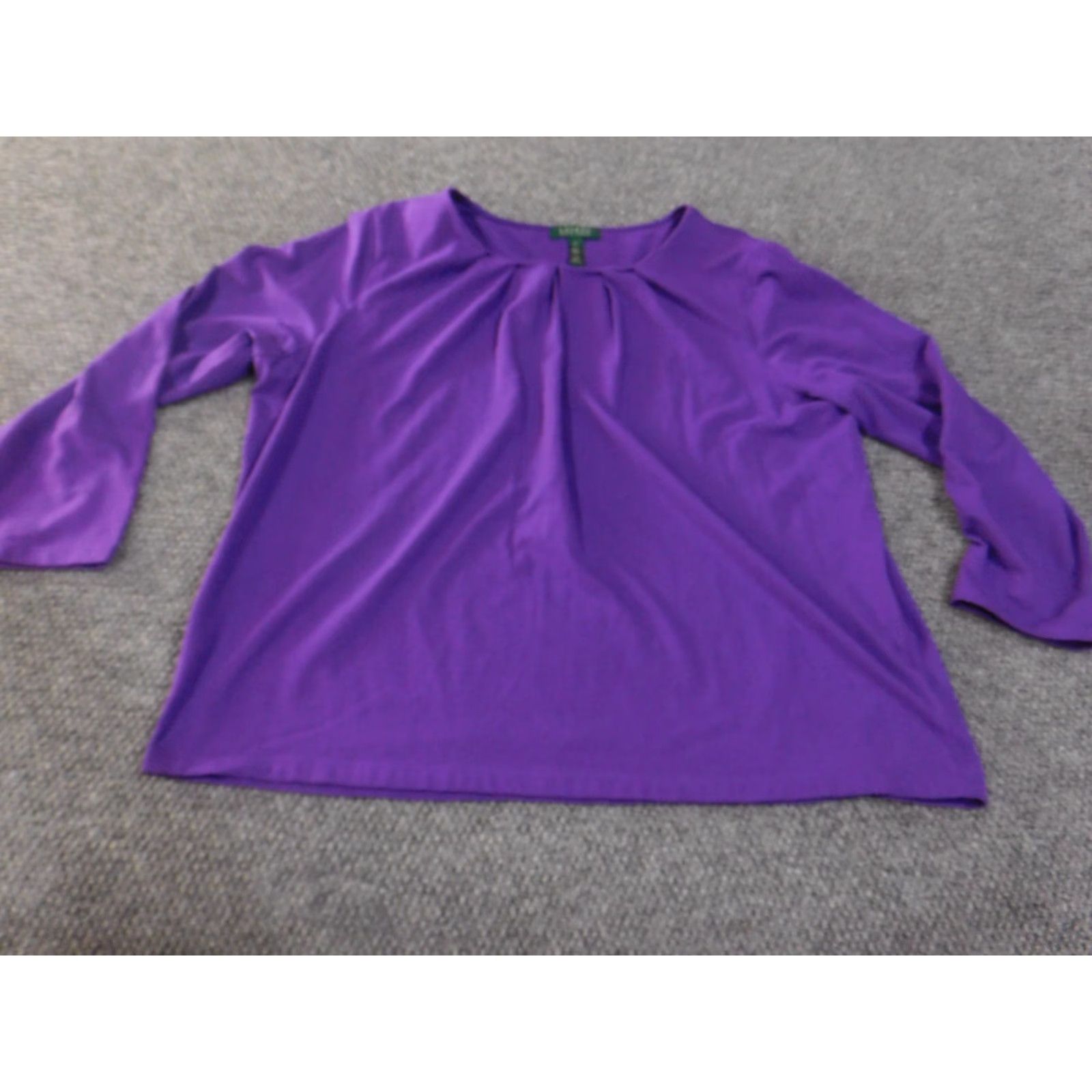 Ralph Lauren Lauren Ralph Lauren 3X Purple Cotton Knit Blouse Women Plus Size Long Sleeve Pullover Casual Stretch Size XXL / US 16-18 / IT 52-54 - 2 Thumbnail