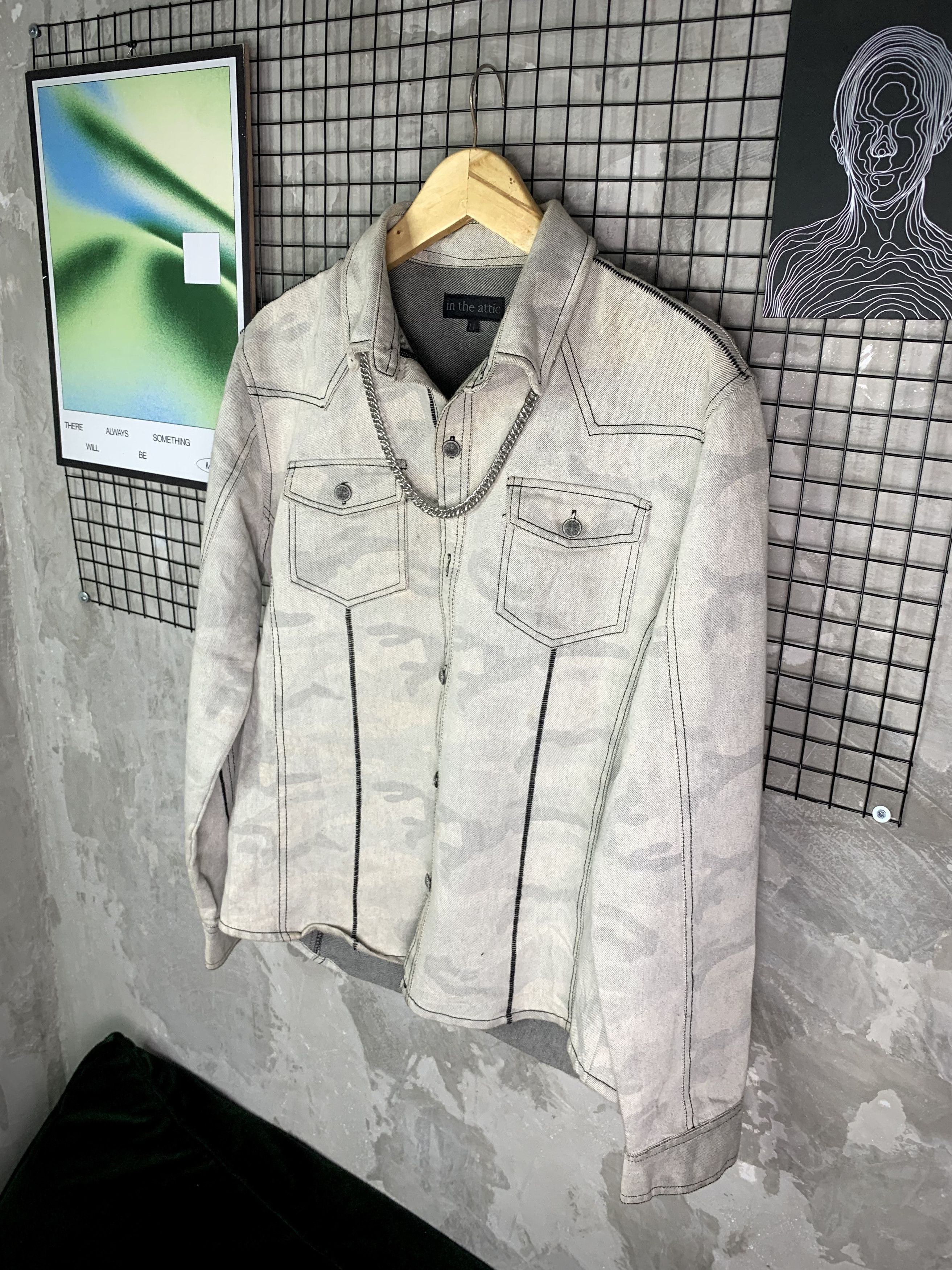 In The Attic In The Attic Gothic Camo Denim Western Heavy Shirt Size US L / EU 52-54 / 3 - 2 Thumbnail