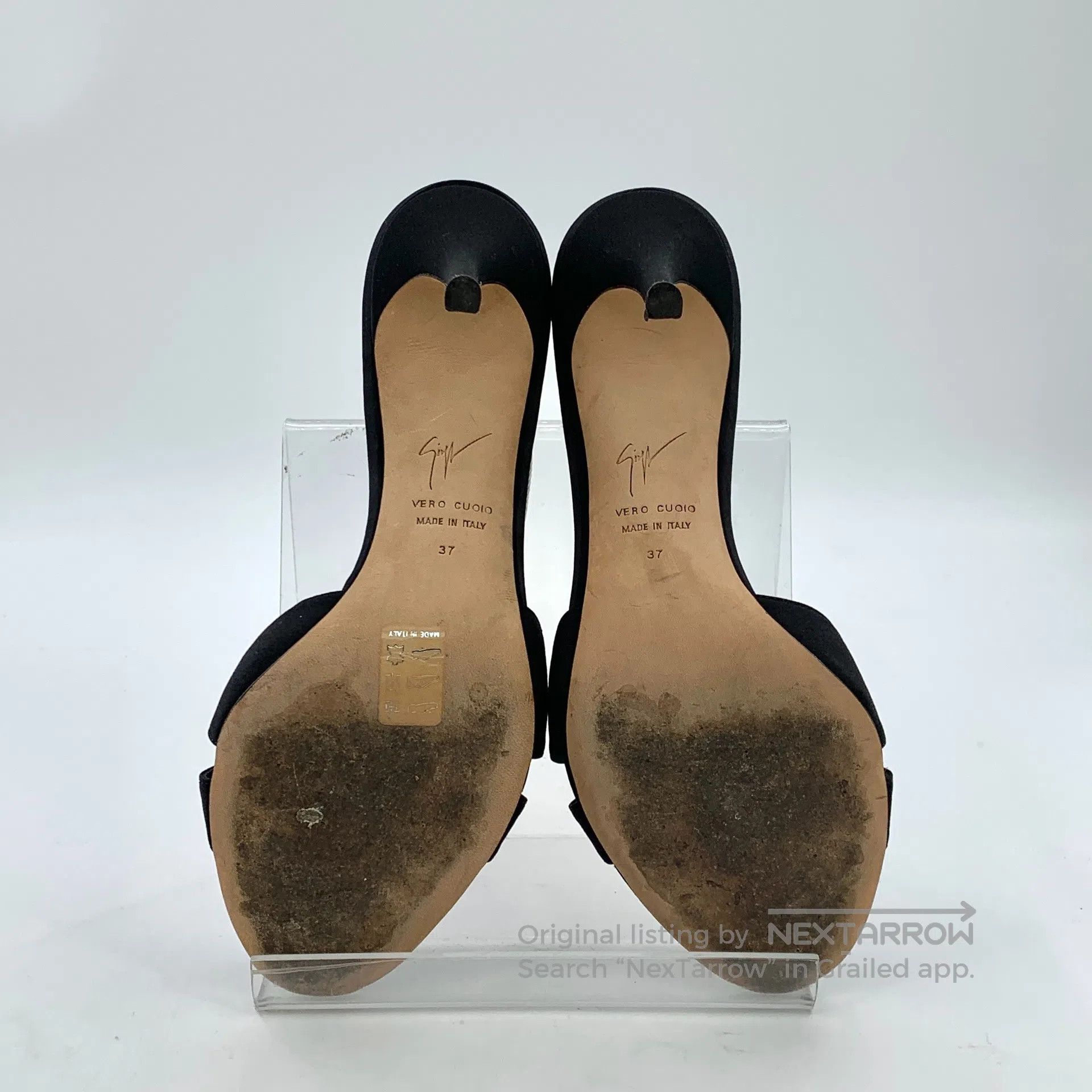 Giuseppe Zanotti Giuseppe Zanotti Black satin diamond-studded stiletto high Size US 6.5 / IT 36.5 - 5 Thumbnail