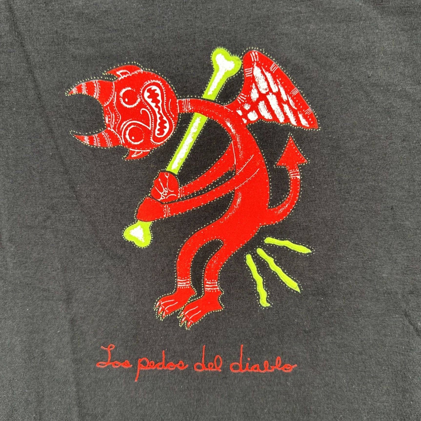 Hanes VINTAGE Hanes Beefy-T Mens XL Black T Shirt Los Pedos Del Diablo Devil Farts Tee Size US XL / EU 56 / 4 - 6 Thumbnail