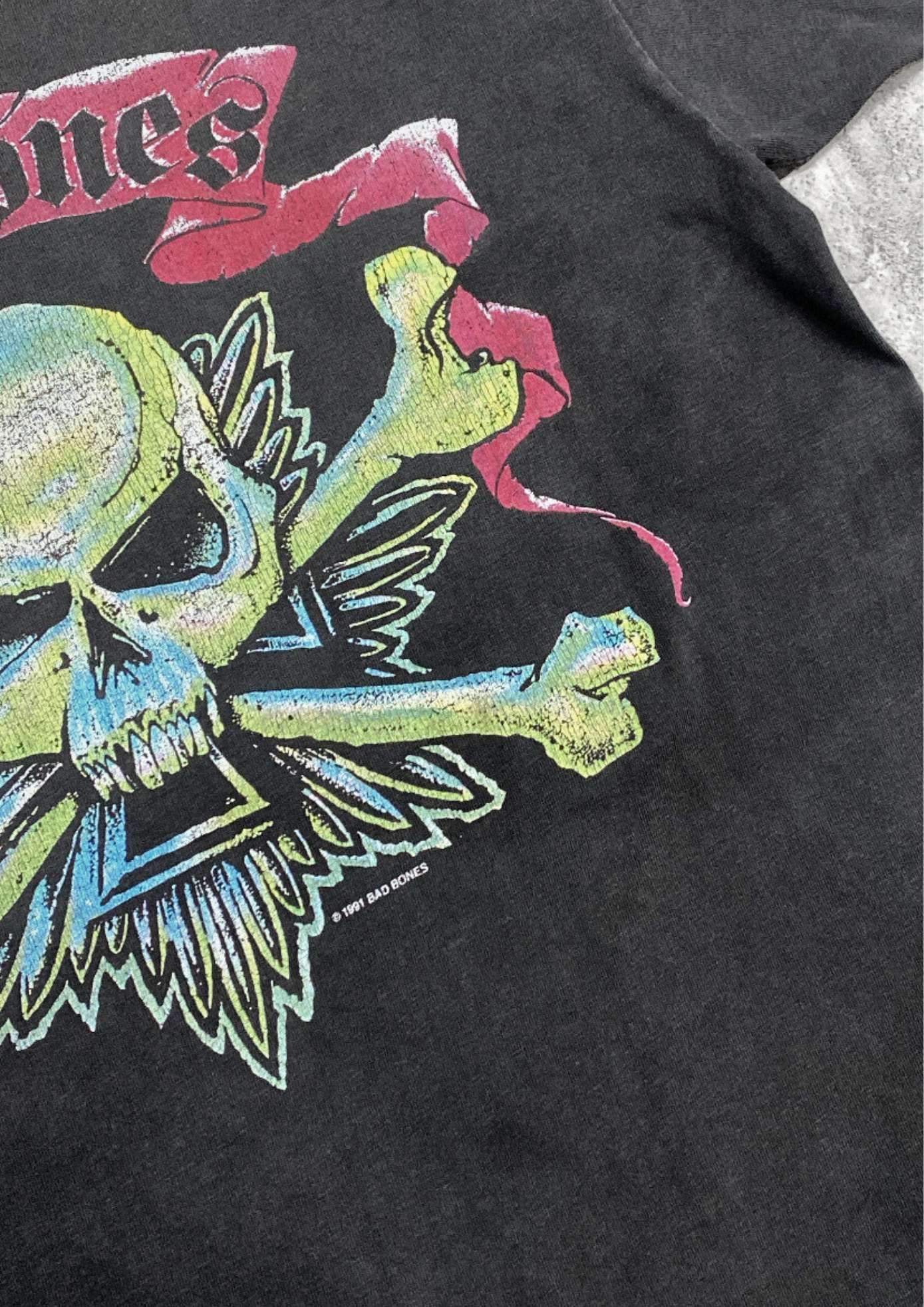 Vintage Vintage Bad Bones American Motorcycle Biker Black Tee Size US L / EU 52-54 / 3 - 3 Thumbnail