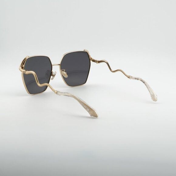Roberto Cavalli Roberto Cavalli SRC035M 0300 Sunglasses Gold Geometric Frame Size ONE SIZE - 4 Thumbnail