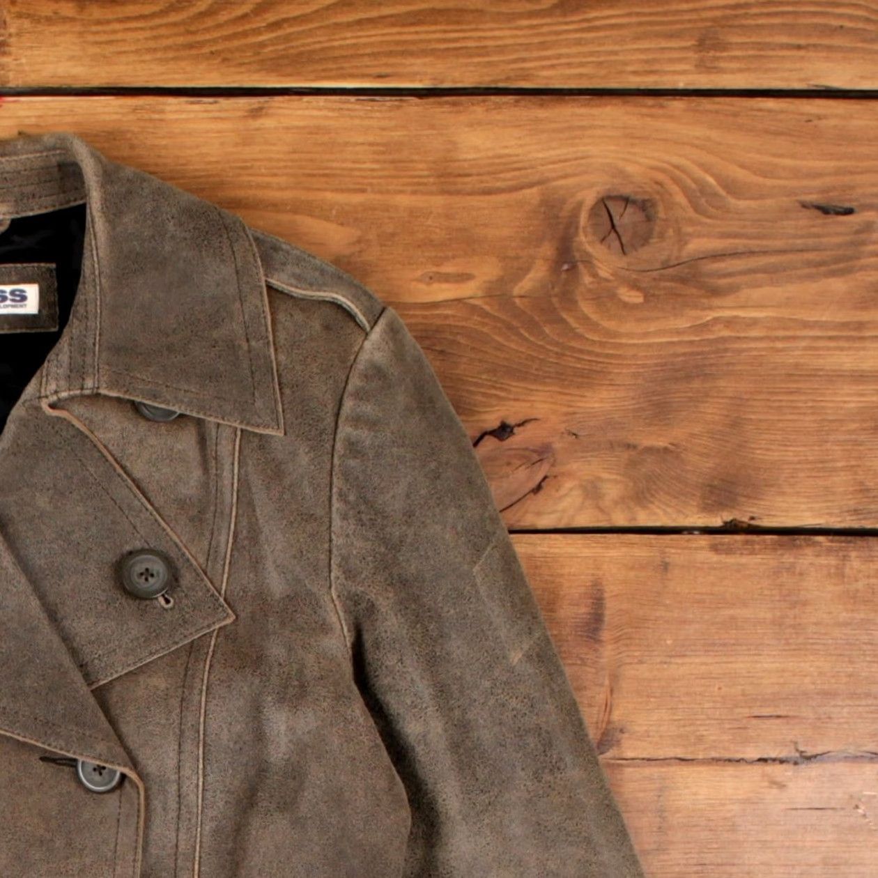 Express VINTAGE Express Y2K Leather Jacket Womens 12 Brown Distressed Lined Casual Jacket Size XL / US 12-14 / IT 48-50 - 6 Thumbnail