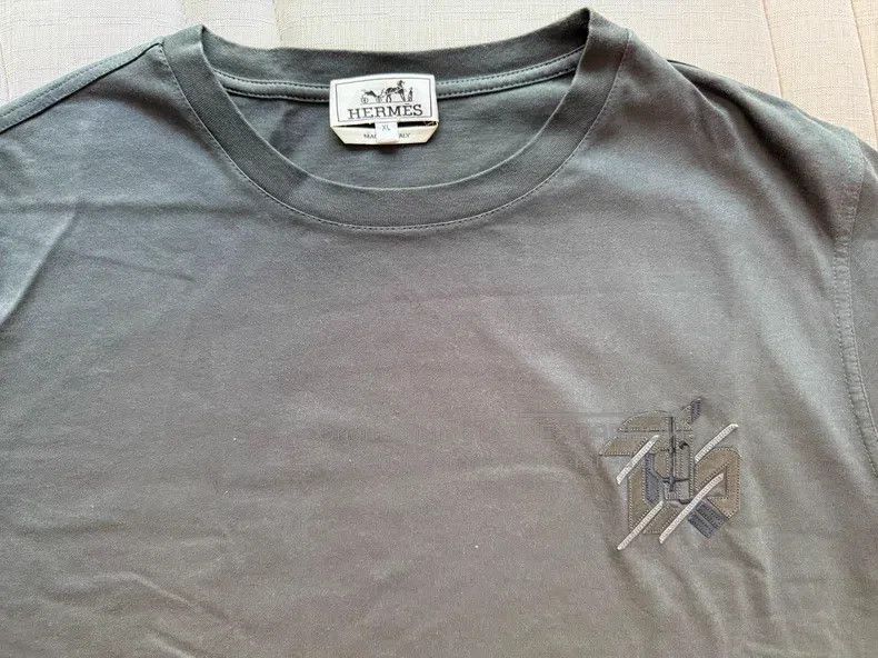 Hermes Hermes Dark gray short-sleeve T-shirt, pure cotton fabric Size US XL / EU 56 / 4 - 2 Thumbnail