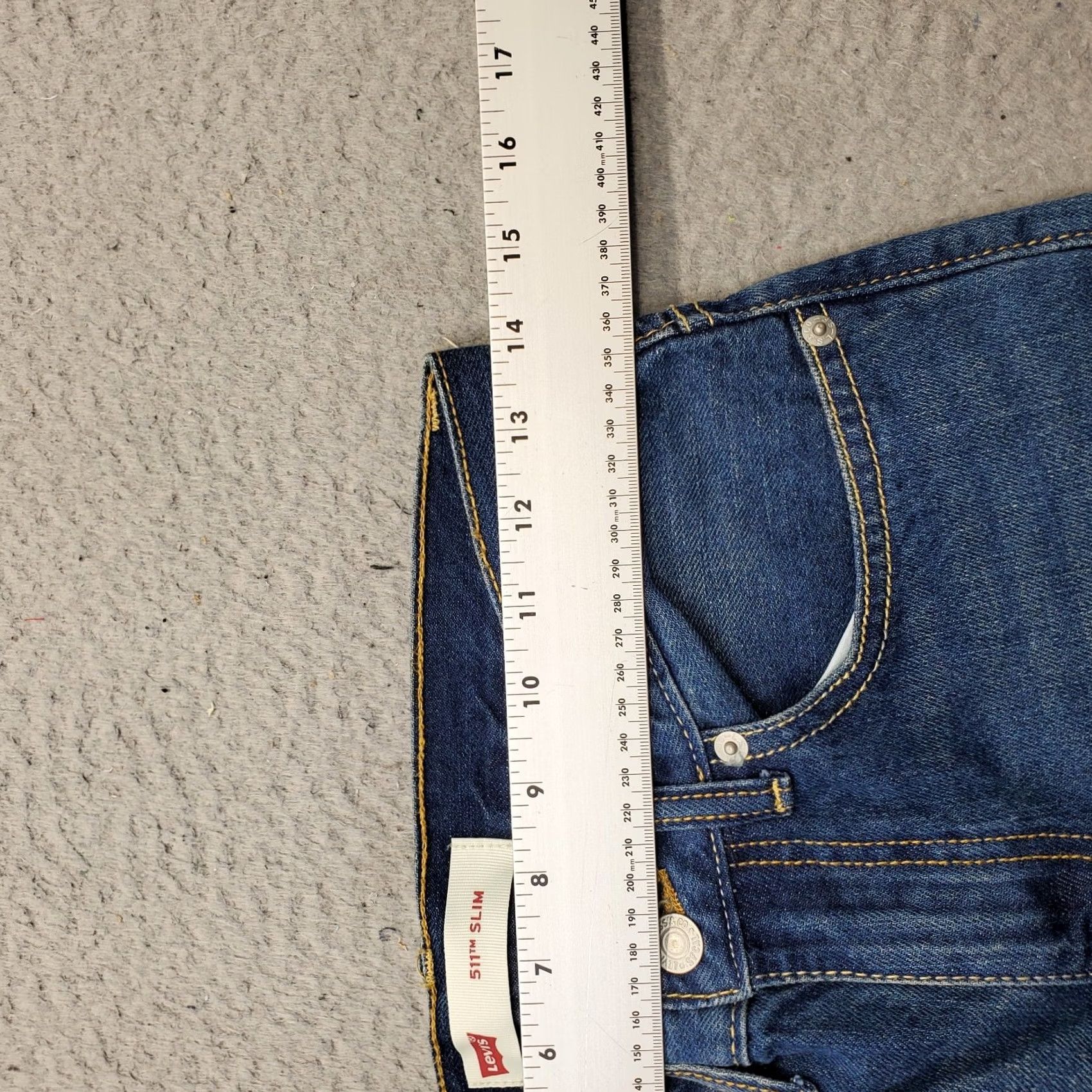 Levi's Levi's 511 Straight Jeans Womens Size 16 Blue Denim Stretch Regular 28" Waist 28.5" Inseam 5-Pocket Distressed? No Red Tab Vintage: No Size 38" / US 16 / IT 52 - 6 Thumbnail