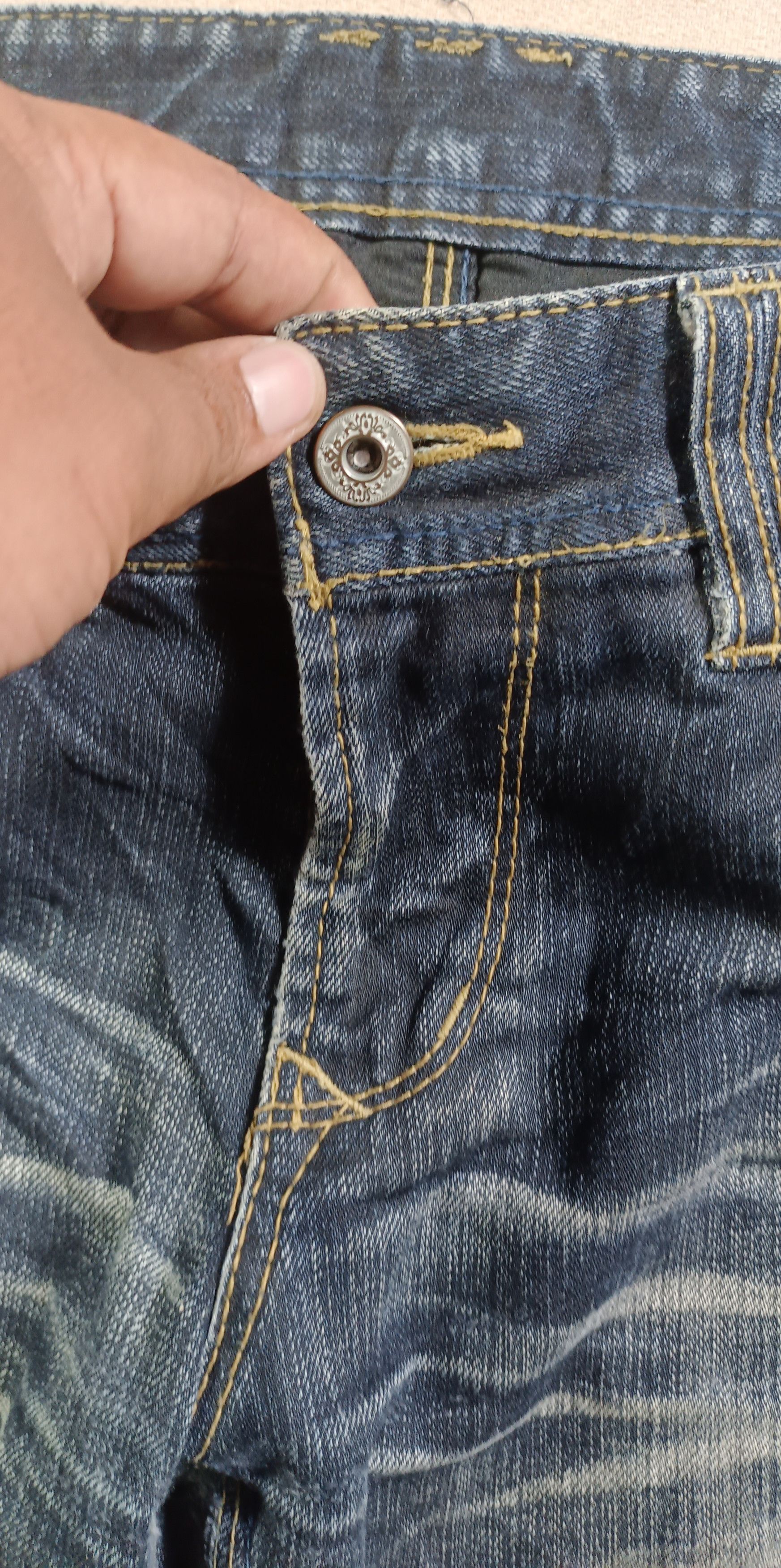 Japanese Brand HideAways Flare INDIGO Distressed Jeans Size US 32 / EU 48 - 13 Thumbnail