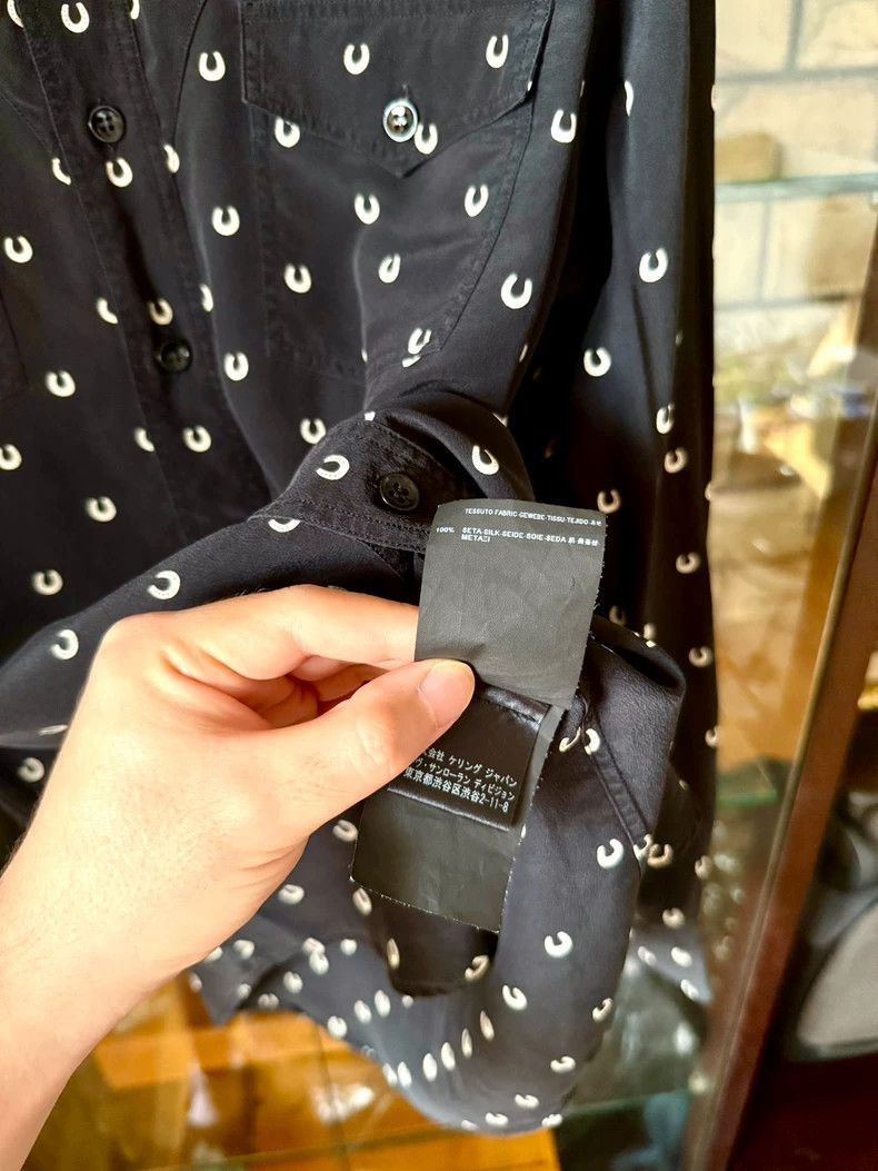 Saint Laurent Paris Saint Laurent Paris Saint Laurent Silk Shirt with Double P Size US S / EU 44-46 / 1 - 7 Thumbnail