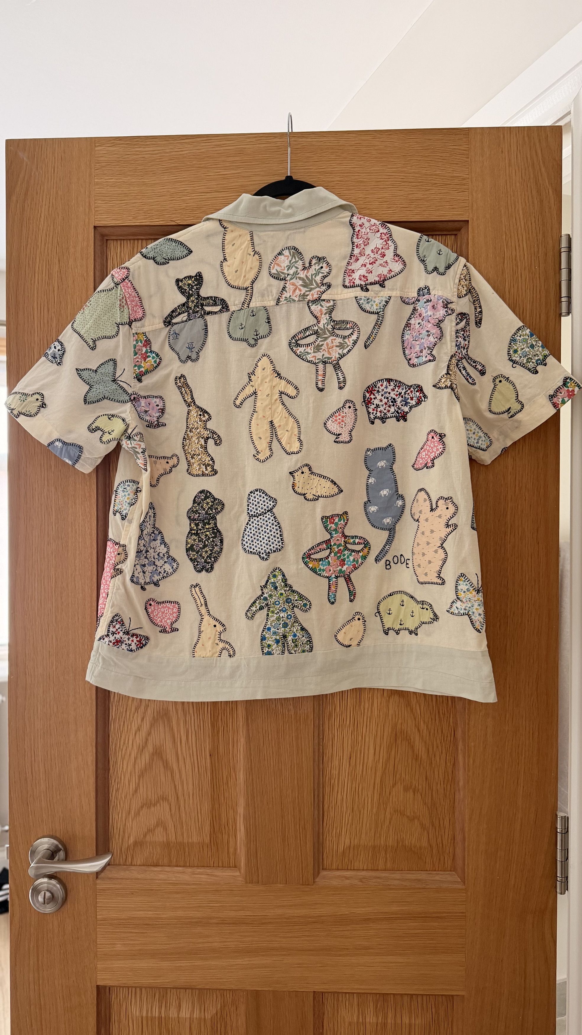 Bode Bode Hand Appliqué Camp Collar Shirt – Folk Art Patchwork Size US S / EU 44-46 / 1 - 2 Thumbnail