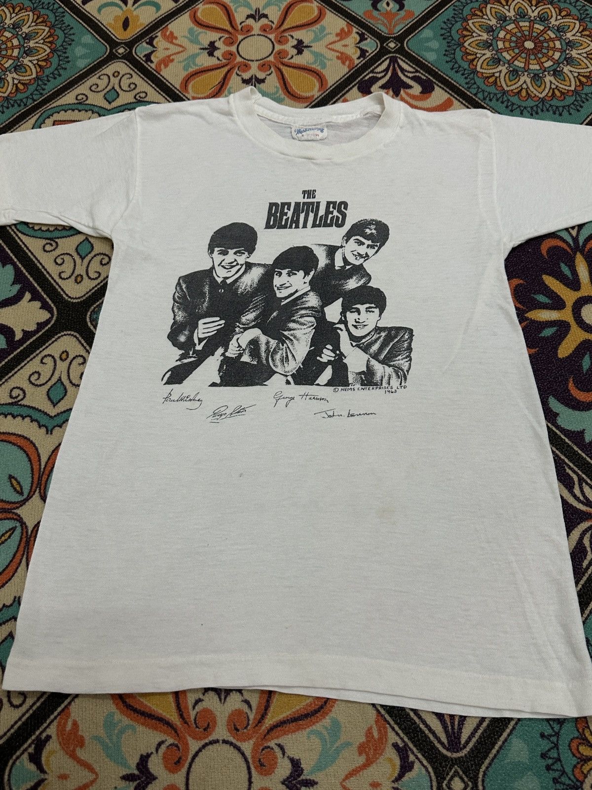 Band Tees True Vintage 1963 The Beatles Signature Tee Shirt (Bodyfit) Size US S / EU 44-46 / 1 - 4 Thumbnail