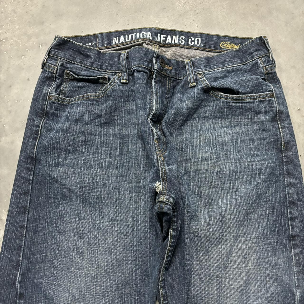Japanese Brand × Vintage Crazy Vintage Y2K/2000s Grunge Dark Wash Bootcut Denim Jeans! Size US 34 / EU 50 - 5 Thumbnail