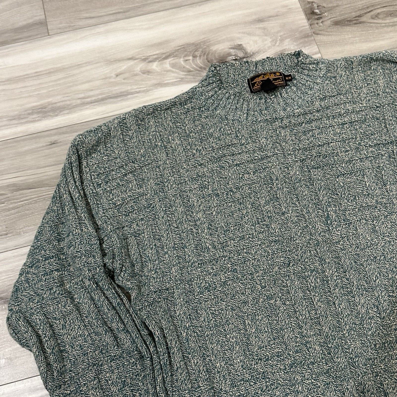 Eddie Bauer VTG 90s Eddie Bauer Sweater Men's Medium Geometric Green Size US M / EU 48-50 / 2 - 2 Thumbnail