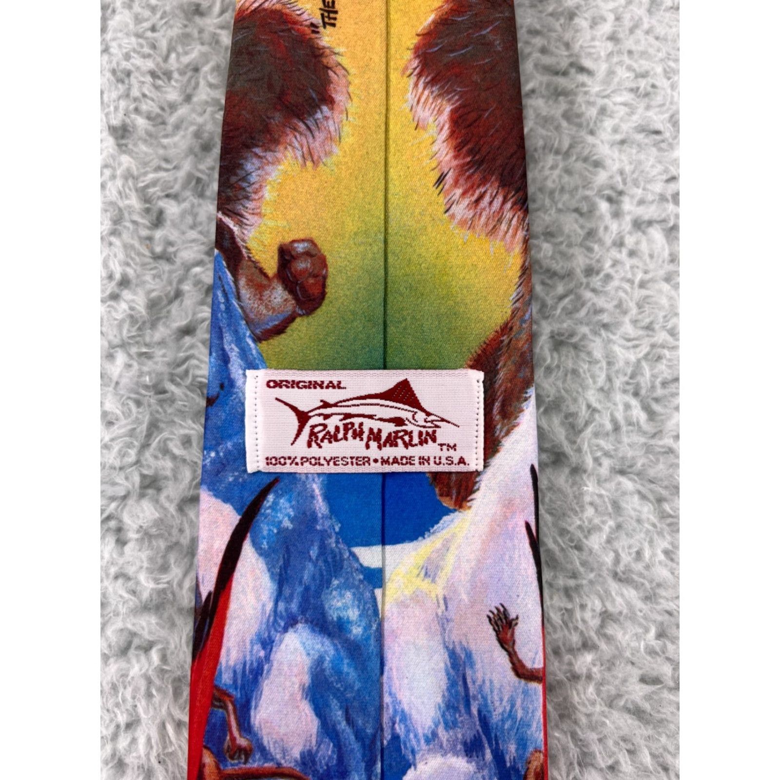 Vintage VINTAGE Ralph Marlin Mens Tie One Size Red Christmas Holiday Snow Man The Carolers Classic Pattern Size ONE SIZE - 4 Thumbnail