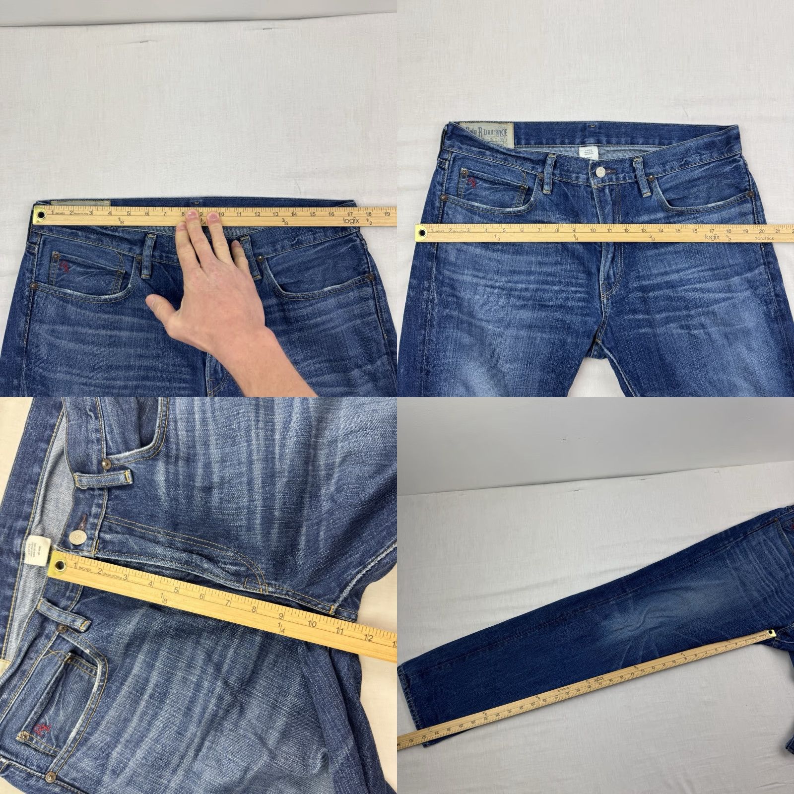 Polo Ralph Lauren Vintage Polo Ralph Lauren Jeans Adult 34x32 Straight Leg Hipster Denim Blue Cotton 90s Mens Pants Size US S / EU 44-46 / 1 - 8 Thumbnail