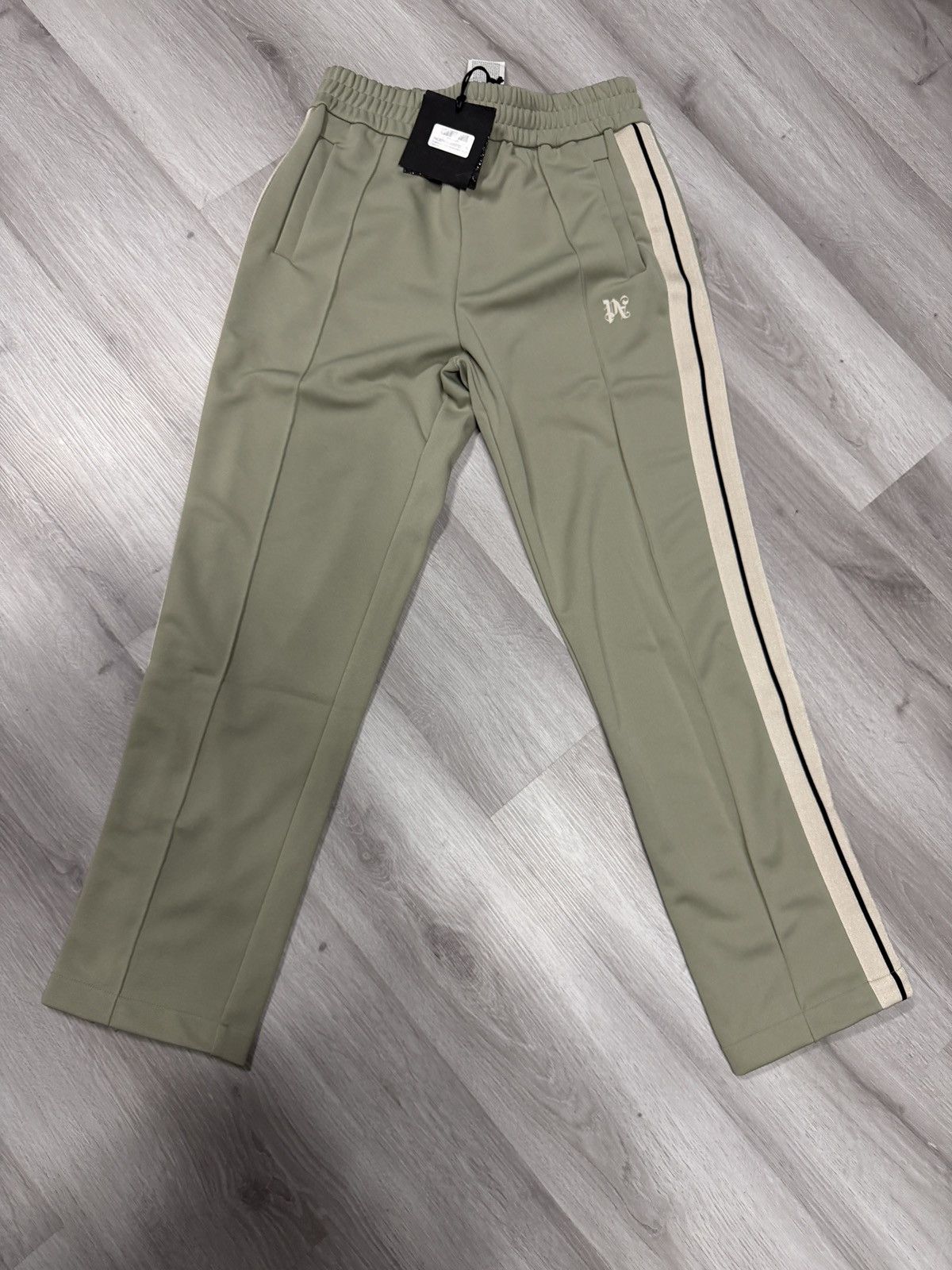 Palm Angels Pa Monogram Classic Track Pants (Xl) in Gray, Men's (Size 36)