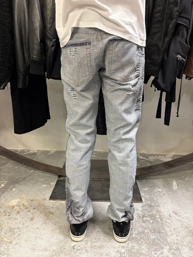 Dolce & Gabbana SS2002 Dolce & Gabbana Reversed Painted Effect Denim Jeans Size US 32 / EU 48 - 5 Thumbnail