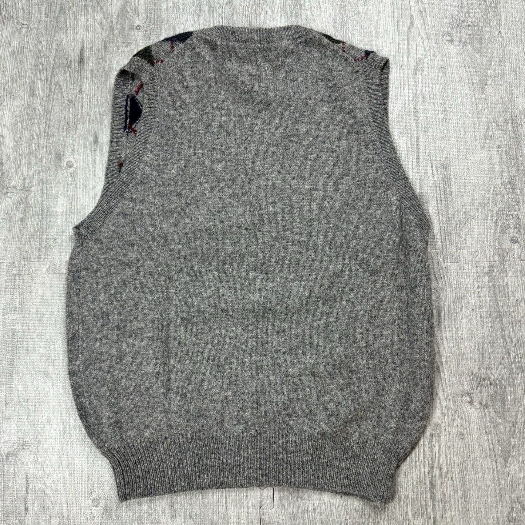 Vintage VINTAGE Marc Lewis Argyle Knit Vest Mens XL 100% Shetland Wool Casual Gray Yellow Blue Red Green 80s Golf Size XL / US 12-14 / IT 48-50 - 5 Thumbnail