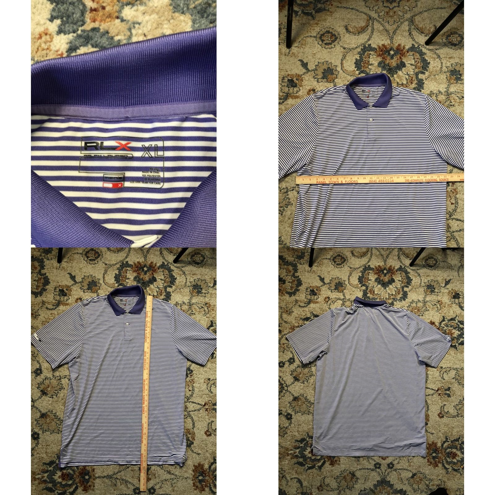 Ralph Lauren Ralph Lauren RLX Polo Shirt Mens XL Purple White Striped Golf Performance Tech"} Size US XL / EU 56 / 4 - 8 Thumbnail