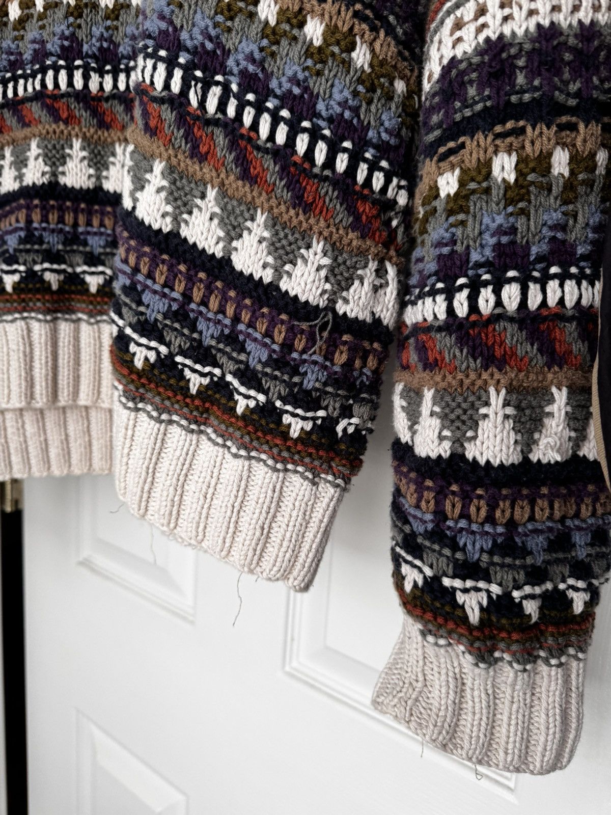 Britches Hand-Knit Cotton Patterned Sweater Size US XL / EU 56 / 4 - 4 Thumbnail