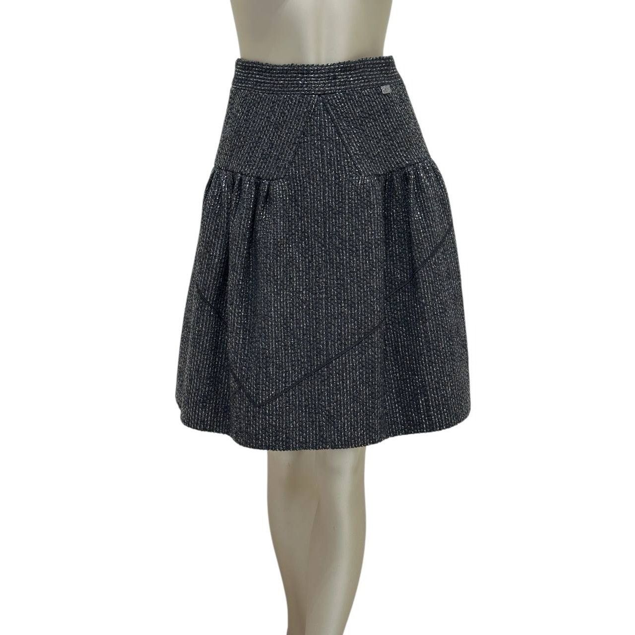 Chanel CHANEL 2014 Black Tweed Mid-Length Skirt - Size 36FR Size 26" / US 2 / IT 38 - 1 Thumbnail