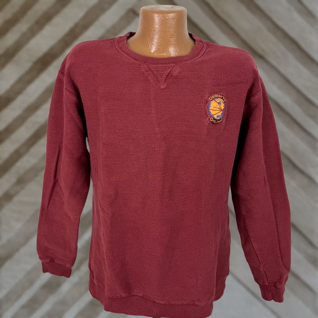 Lands' End VINTAGE Lands' End Pique Knit Sweatshirt Mens M Red Embroidered 90s Retro Classic Pullover Shirt Men Size US M / EU 48-50 / 2 - 1 Thumbnail