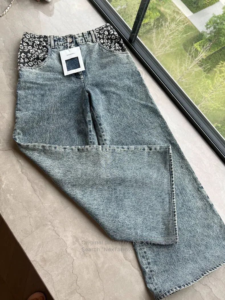 Chanel Chanel 25b floral print jeans Size 24" / US 00 / IT 34 - 1 Thumbnail