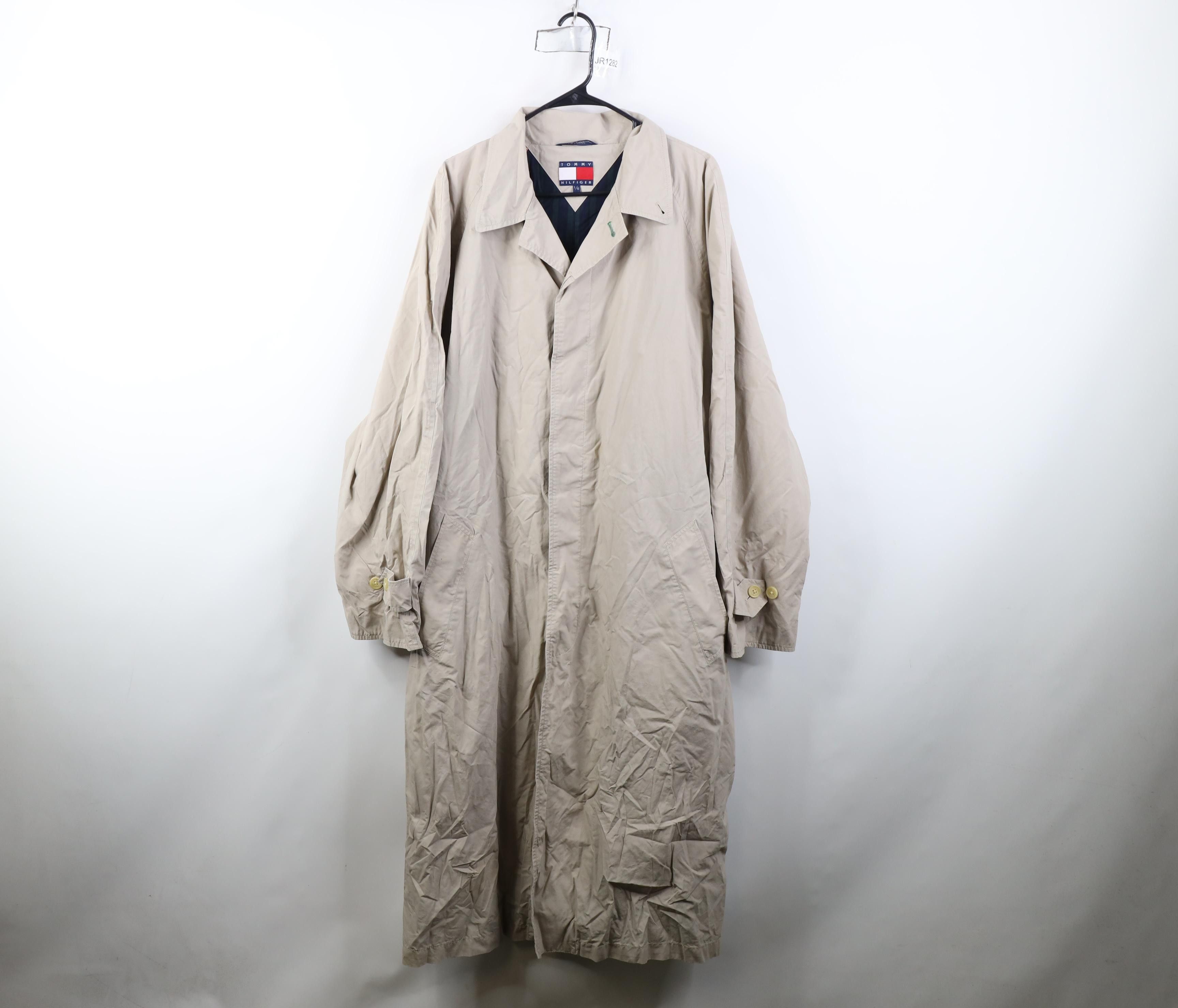 Tommy Hilfiger Vintage 90s Tommy Hilfiger Trench Coat Rain Jacket Beige Size US L / EU 52-54 / 3 - 1 Thumbnail