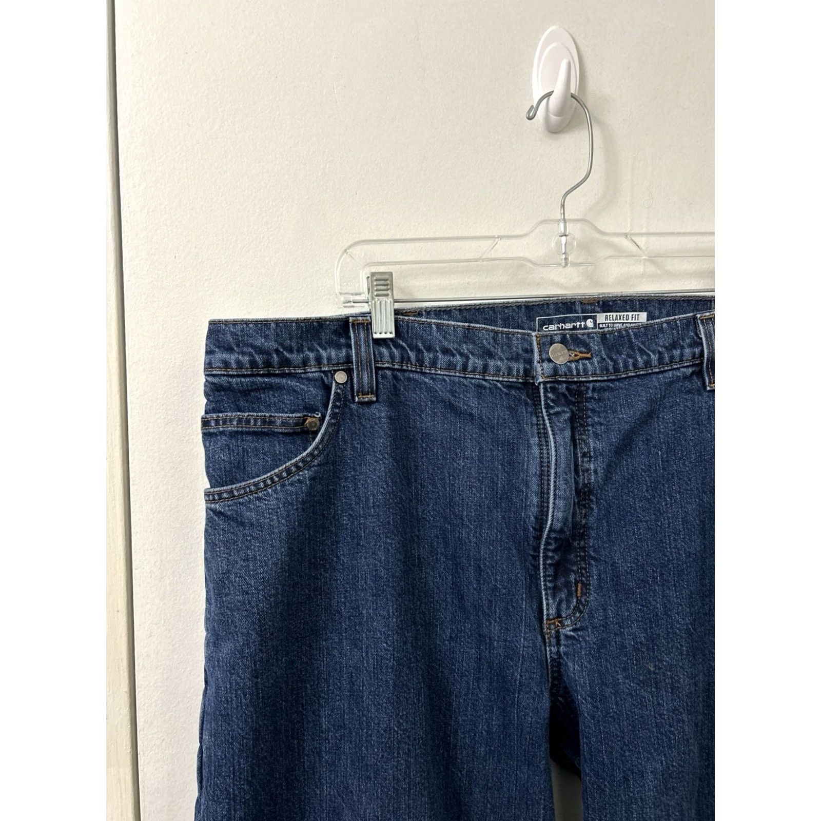 Carhartt Carhartt Jeans Mens 42x30 Blue Relaxed Fit 5-Pocket Denim Work Pants YKK Straight Inseam 30 Size US 42 / EU 58 - 4 Thumbnail