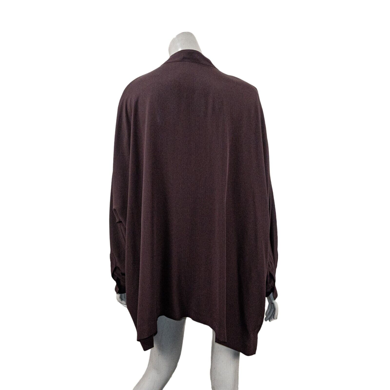 eskandar Eskandar Sz 2 100% Silk Purple Eggplant Boxy Oversize Blouse Size ONE SIZE - 5 Thumbnail