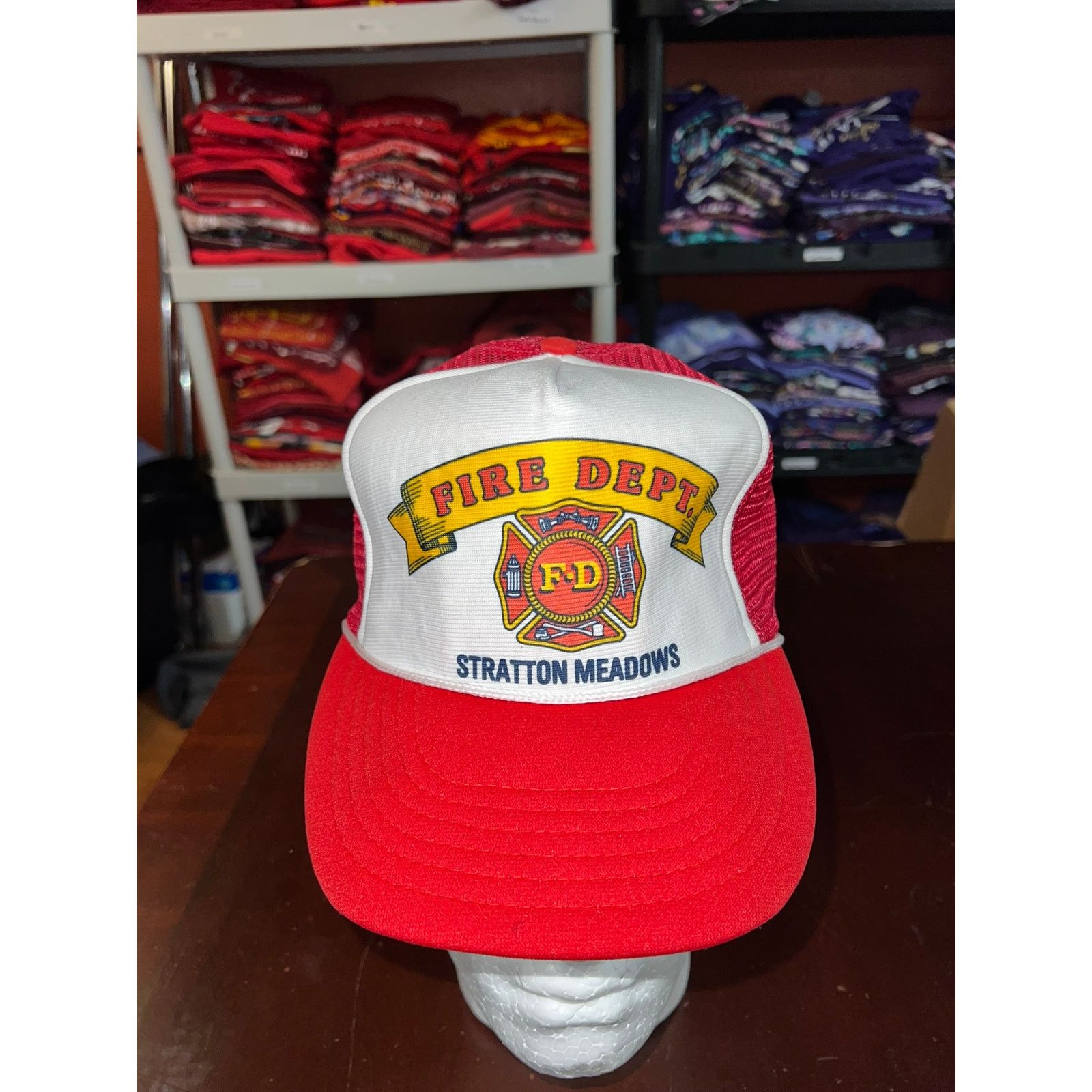 Vintage Vintage Fire Department Snapback Hat Stratton meadows VTG DS Size ONE SIZE - 2 Thumbnail