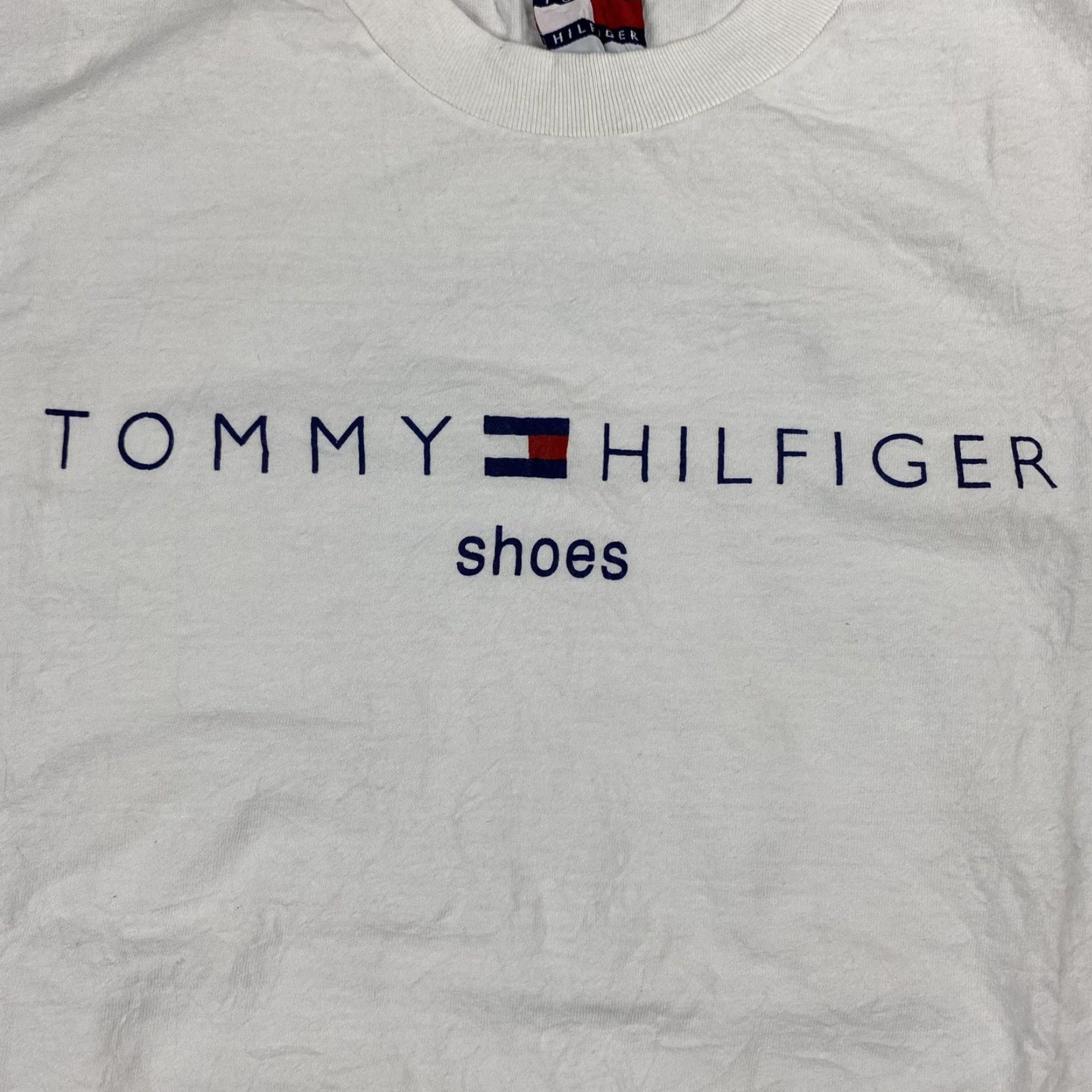 Tommy Hilfiger VINTAGE TOMMY HILFIGER LOGO T-SHIRT WHITE MEN'S SIZE LARGE 90s USA MADE Size US L / EU 52-54 / 3 - 2 Thumbnail