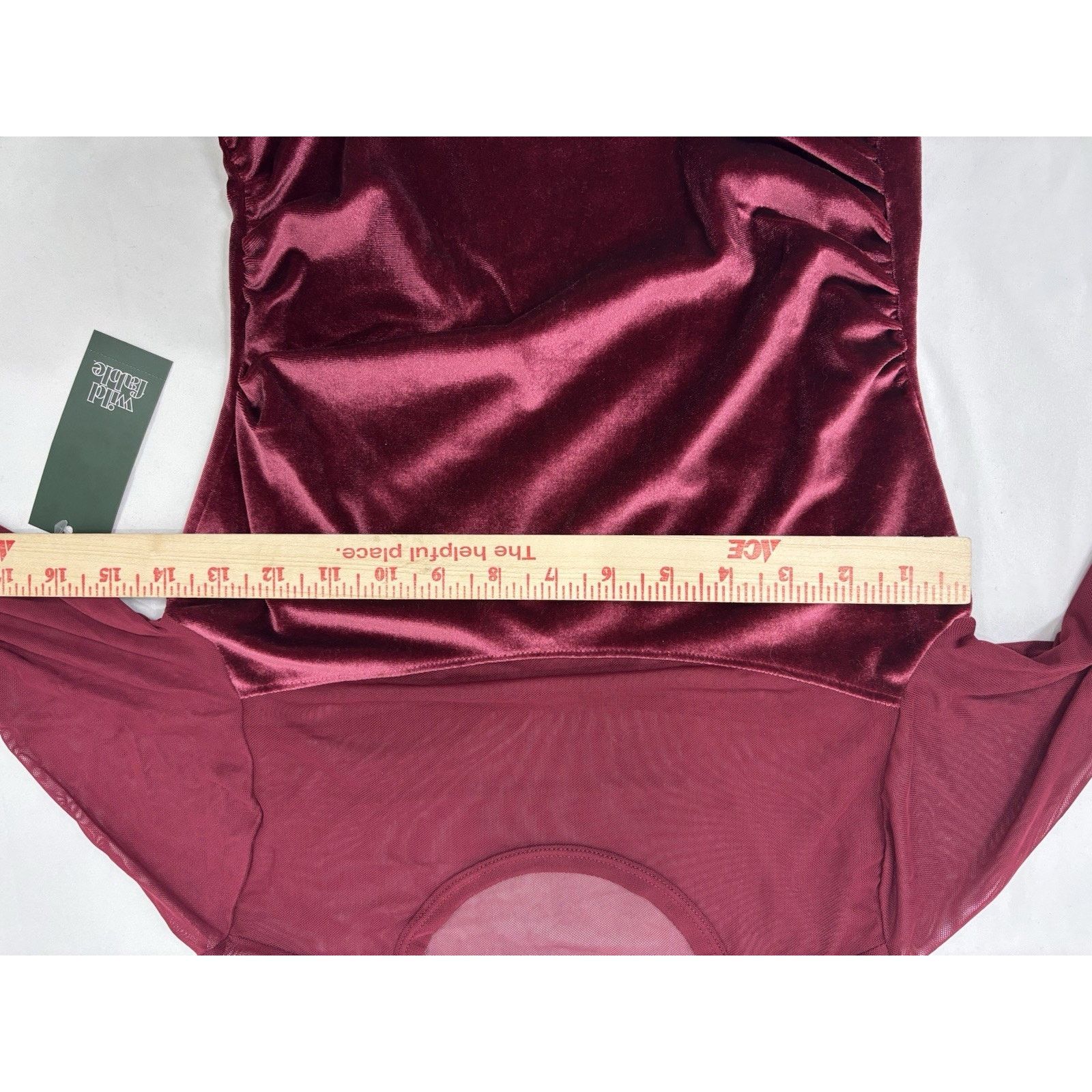 Target Basics NWT Wild Fable Long Sleeve Sheer Velvet Burgundy Shirt XS Size XS / US 0-2 / IT 36-38 - 3 Thumbnail