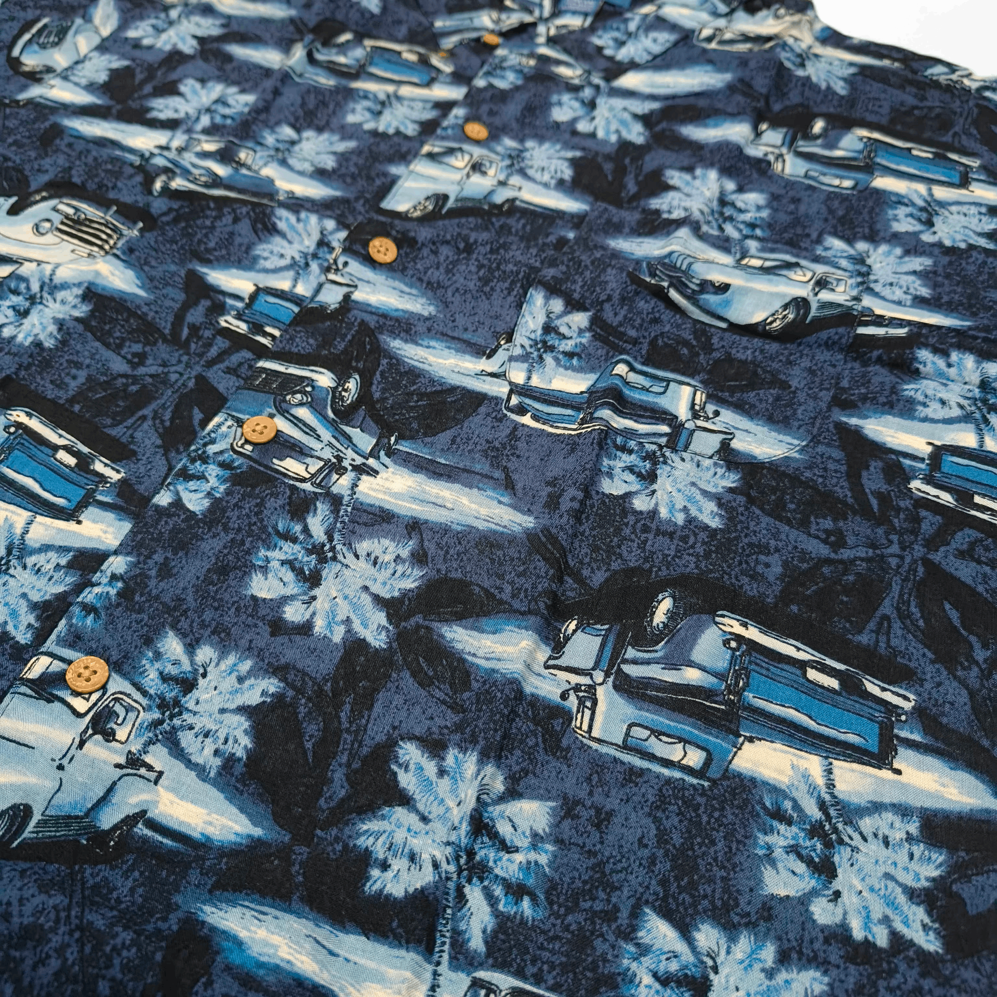 Puritan Puritan Chevy Print Rayon Hawaiian Aloha Shirt Large Size US L / EU 52-54 / 3 - 3 Thumbnail