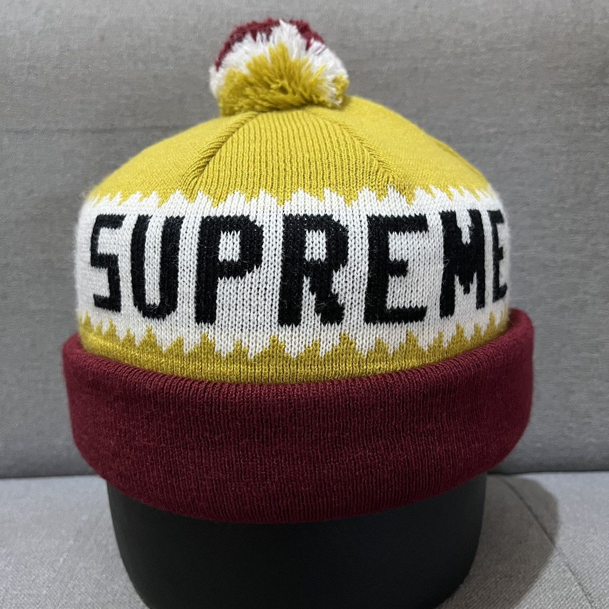 Supreme Supreme Logo Yellow/Red Beanie Size ONE SIZE - 3 Thumbnail