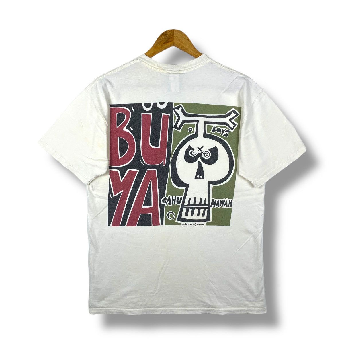 Vintage Vintage 90's BUYA Oahu Hawaii Graphic Tee Shirt Large Size Size US L / EU 52-54 / 3 - 1 Thumbnail