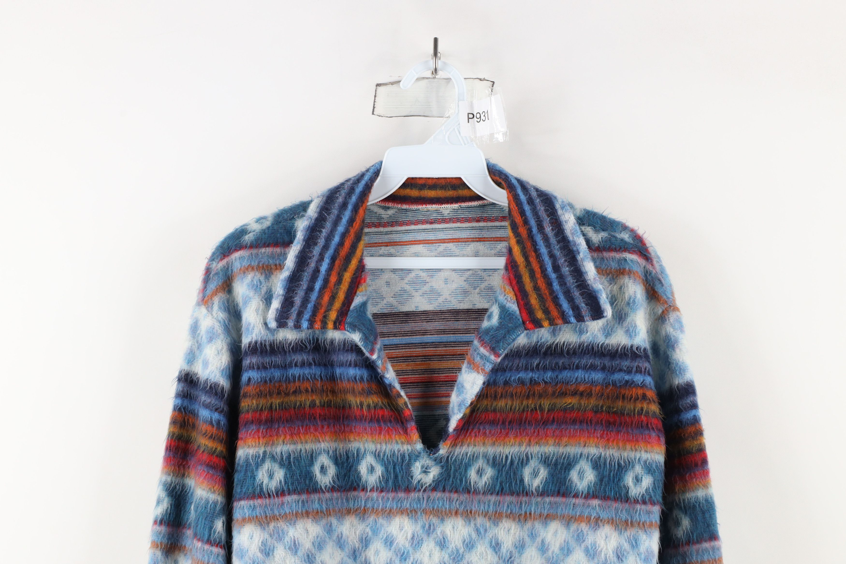 Vintage Vintage 90s Streetwear Southwestern Shag Collared Sweater Size US M / EU 48-50 / 2 - 2 Thumbnail