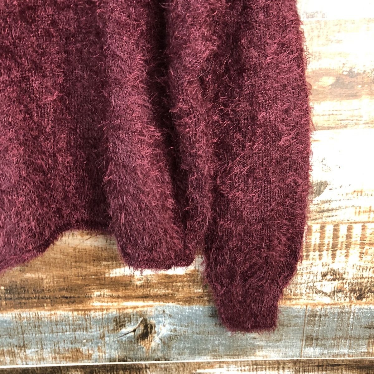 Homespun Knitwear × Japanese Brand DLL Hypen World Gallery Maroon Mohair Knitwear #C427 Size S / US 4 / IT 40 - 8 Thumbnail