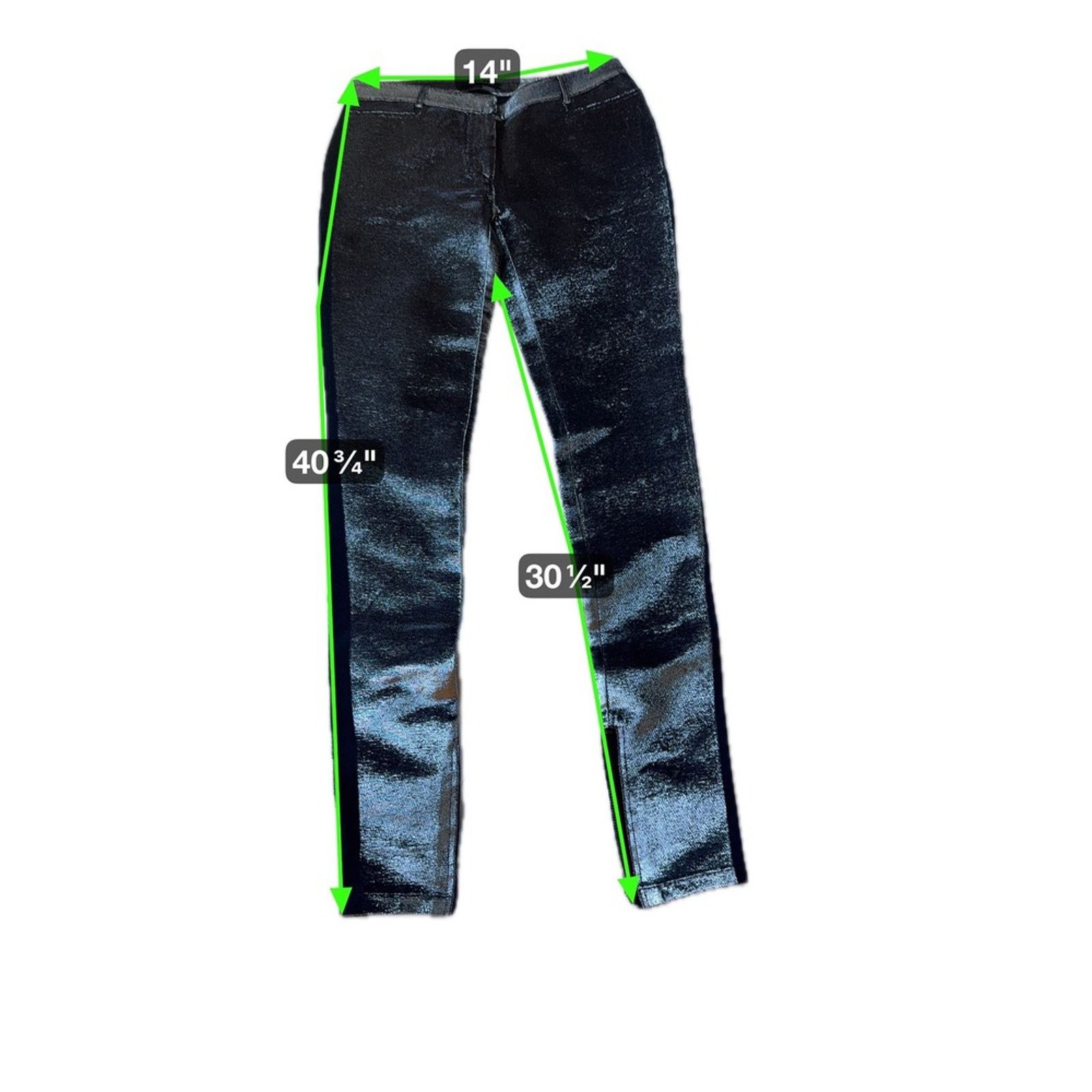 Balmain Balmain Paris Metallic Silver Skinny Pants – Size 25" / US 0 / IT 36 - 2 Thumbnail
