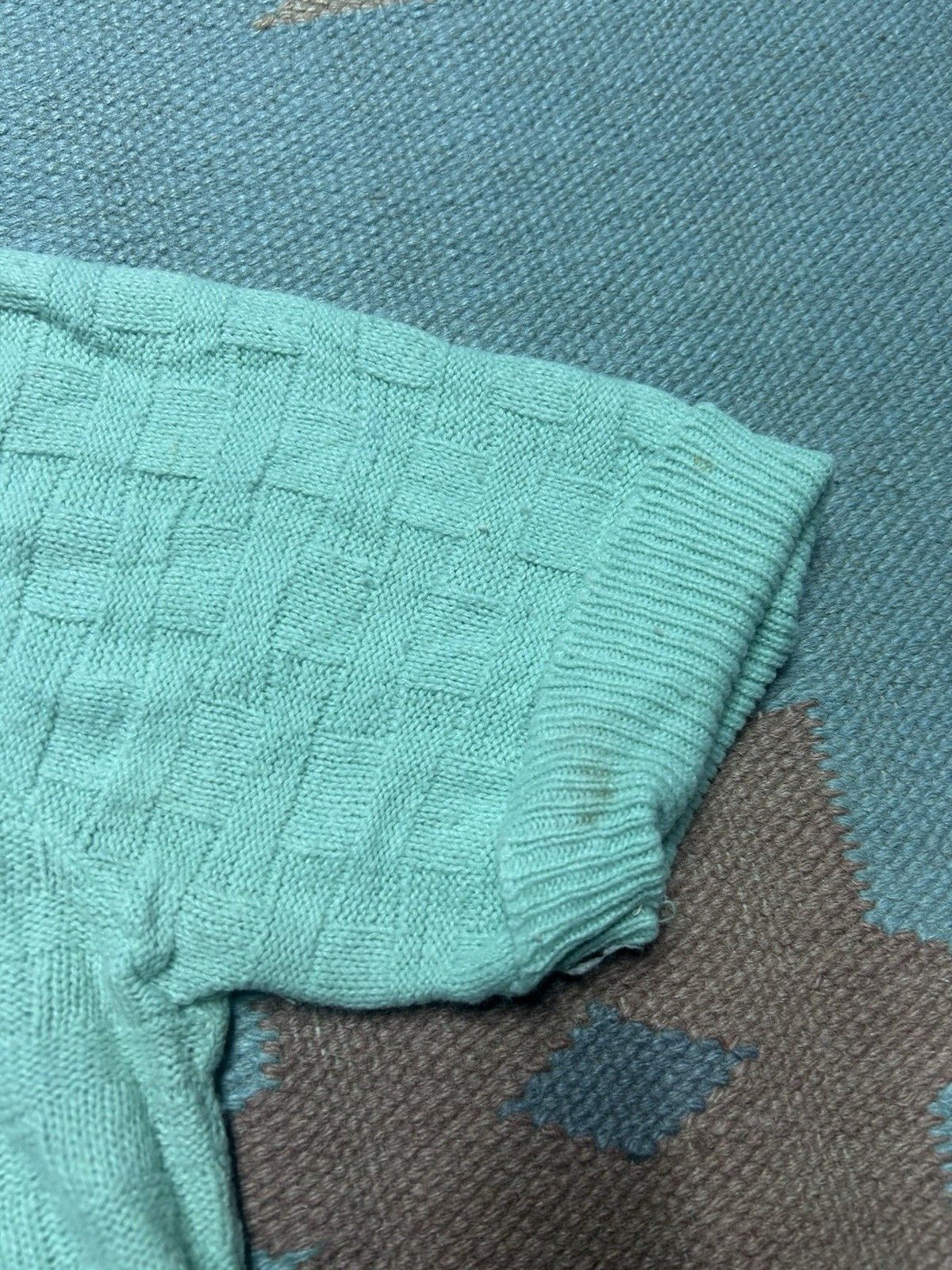 Vintage 50s button front sweater acrylic mint green cropped women M? Size M / US 6-8 / IT 42-44 - 6 Thumbnail