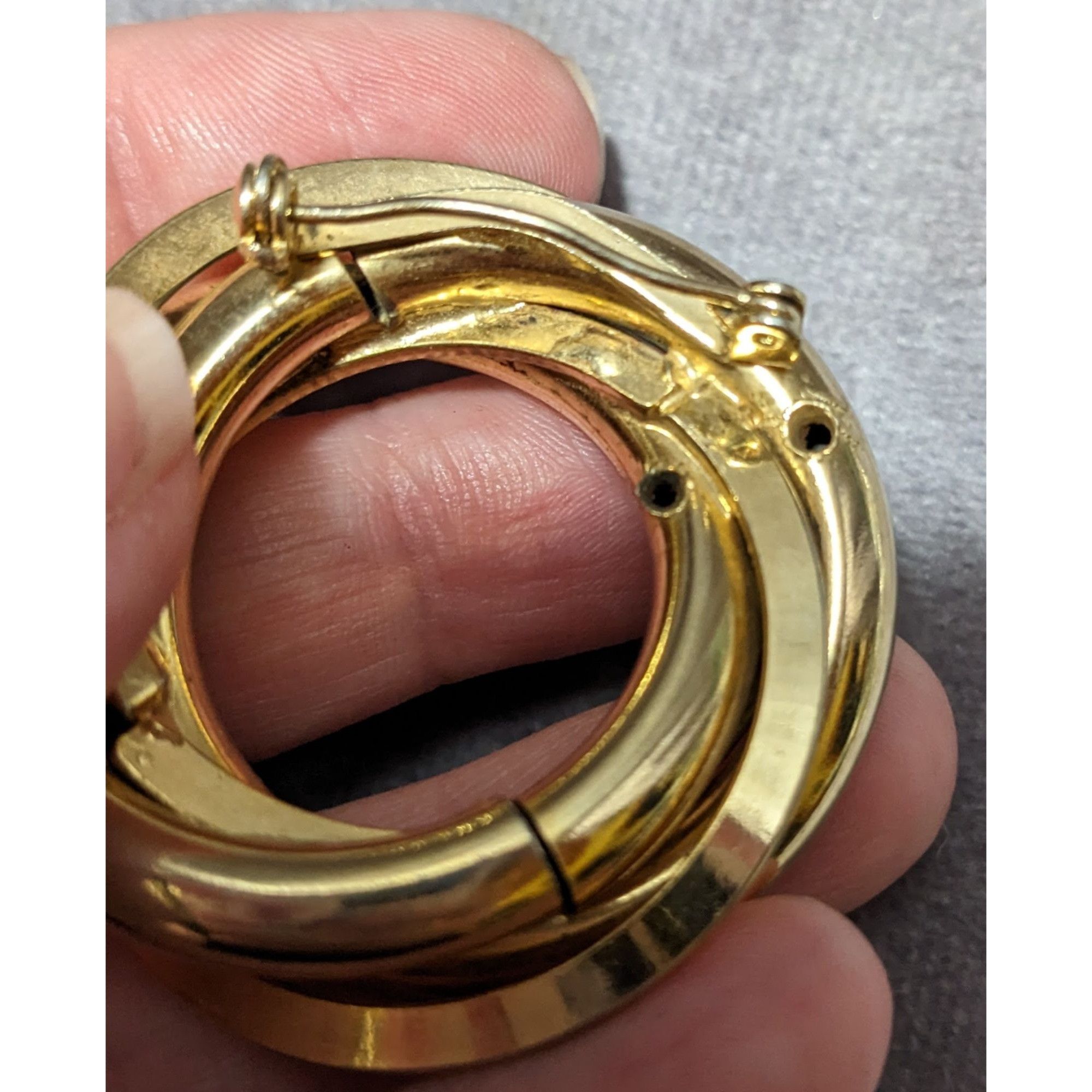 Other Vintage Gold Tone Textured Tube Circle Brooch Size ONE SIZE - 7 Thumbnail