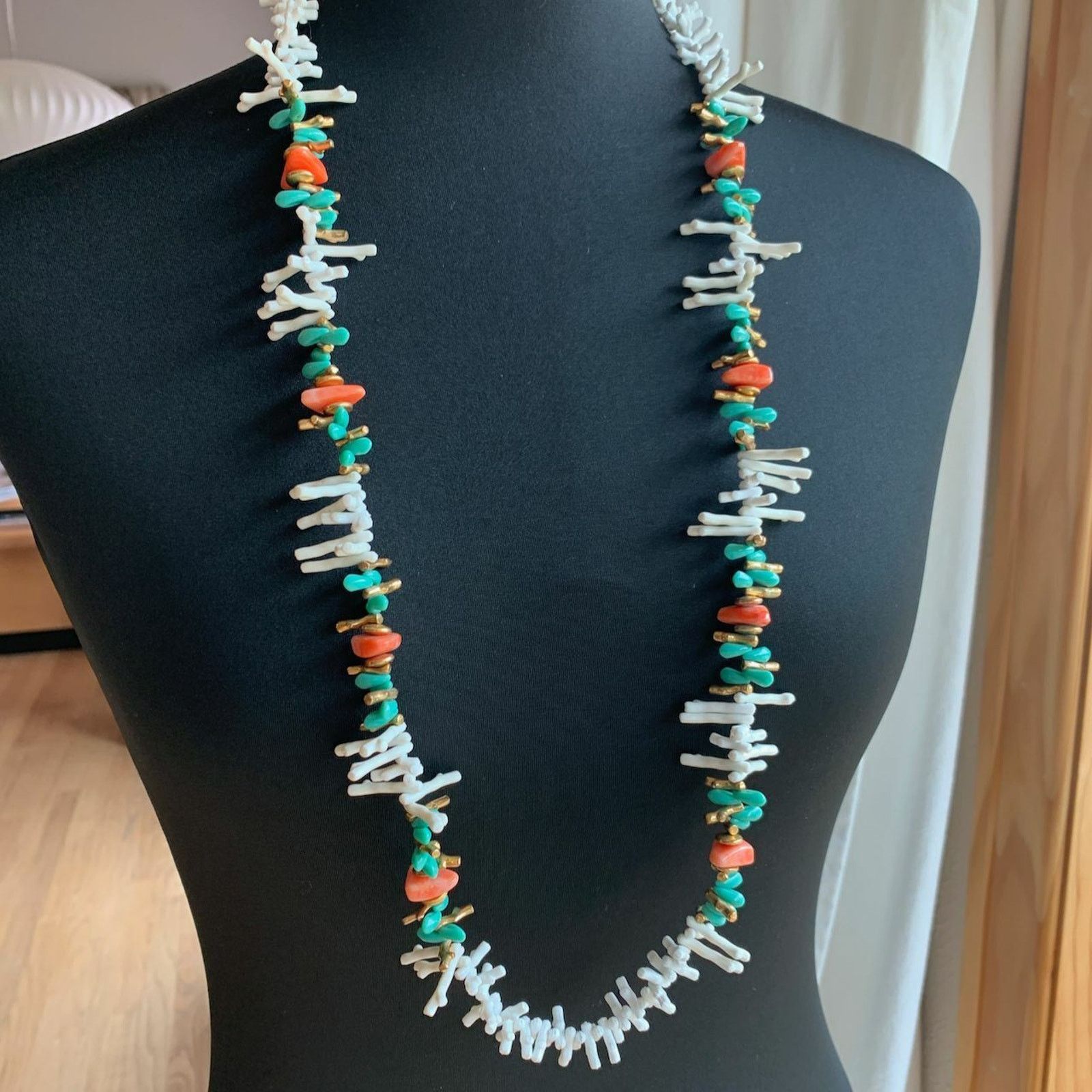 Miriam Haskell Miriam Haskell Branch Coral Turquoise Gold Tone Necklace Size ONE SIZE - 1 Thumbnail