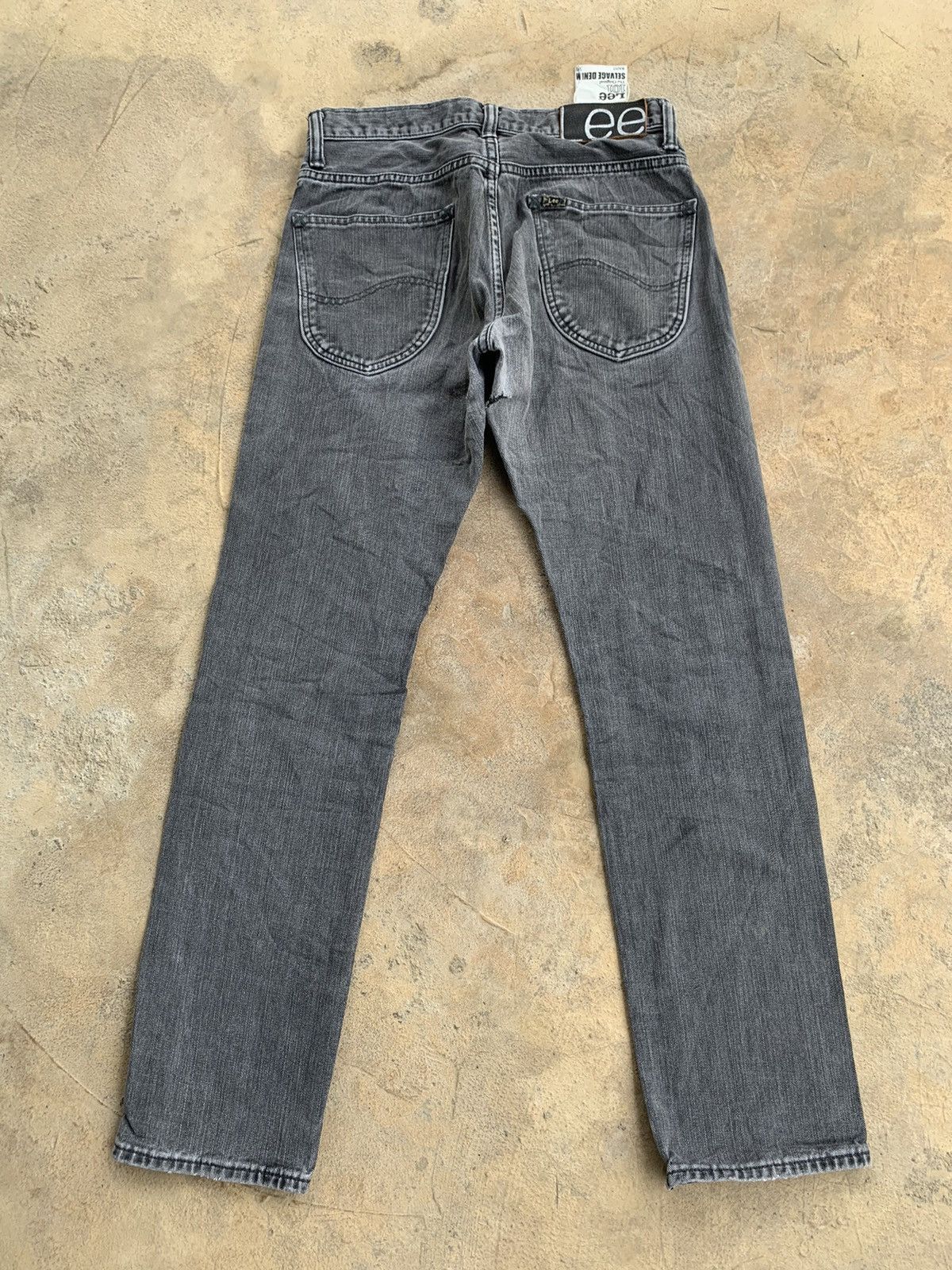 Lee Rare💥Lee 101 Black Selvedge Faded Distressed Denim Size US 30 / EU 46 - 2 Thumbnail