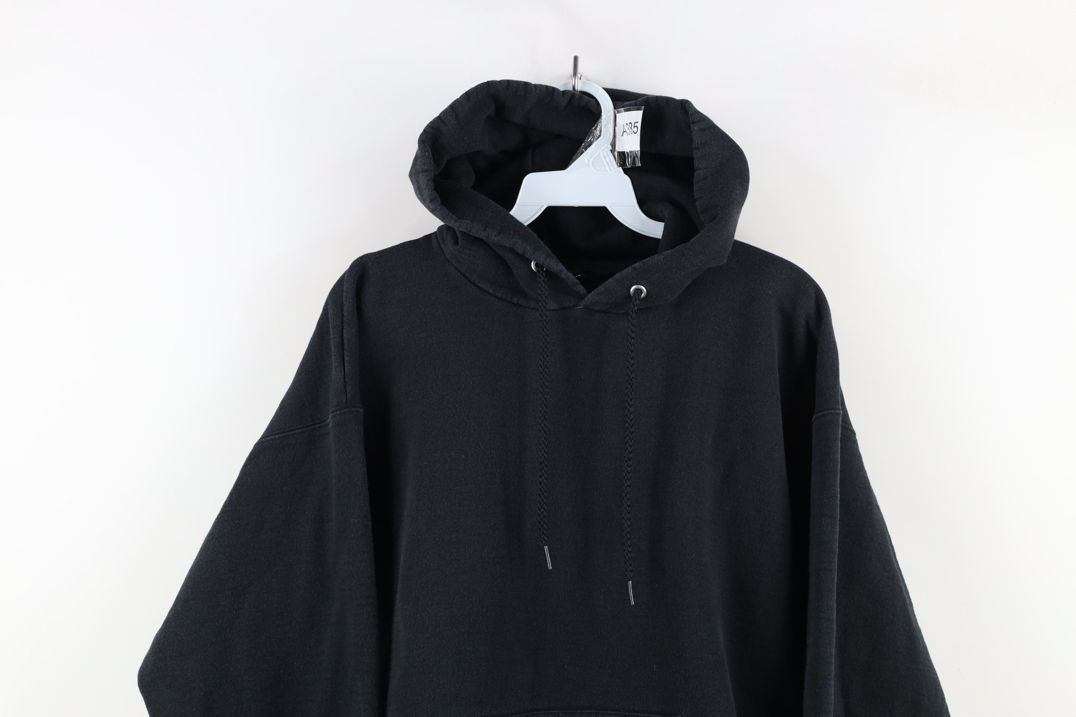 Vintage Vintage 90s Streetwear Heavyweight Hoodie Sweatshirt Black Size US M / EU 48-50 / 2 - 2 Thumbnail