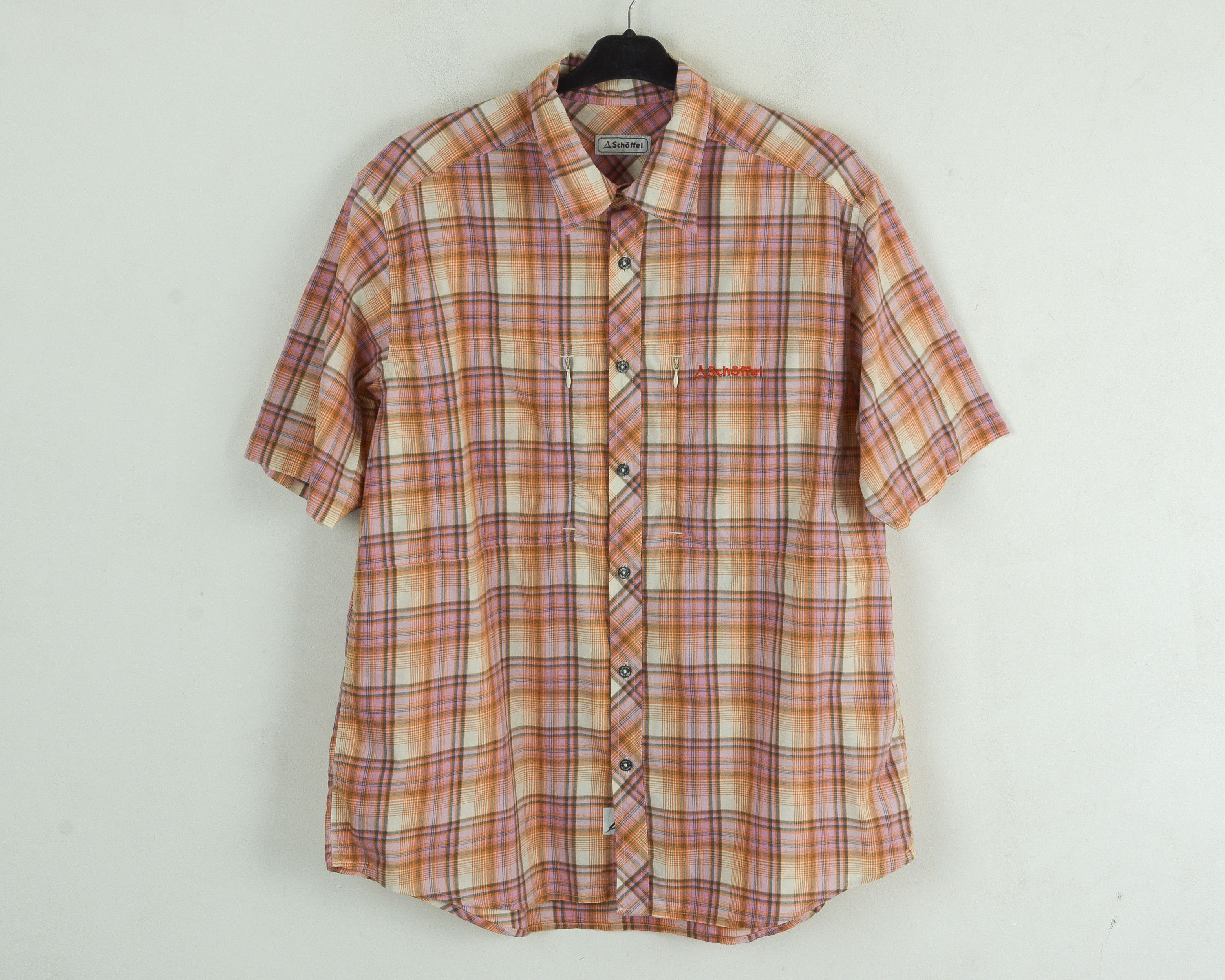 Designer × Vintage SCHOFFEL Casual Shirt Checked Short Sleeved Hiking Outdoor Size US XL / EU 56 / 4 - 1 Thumbnail