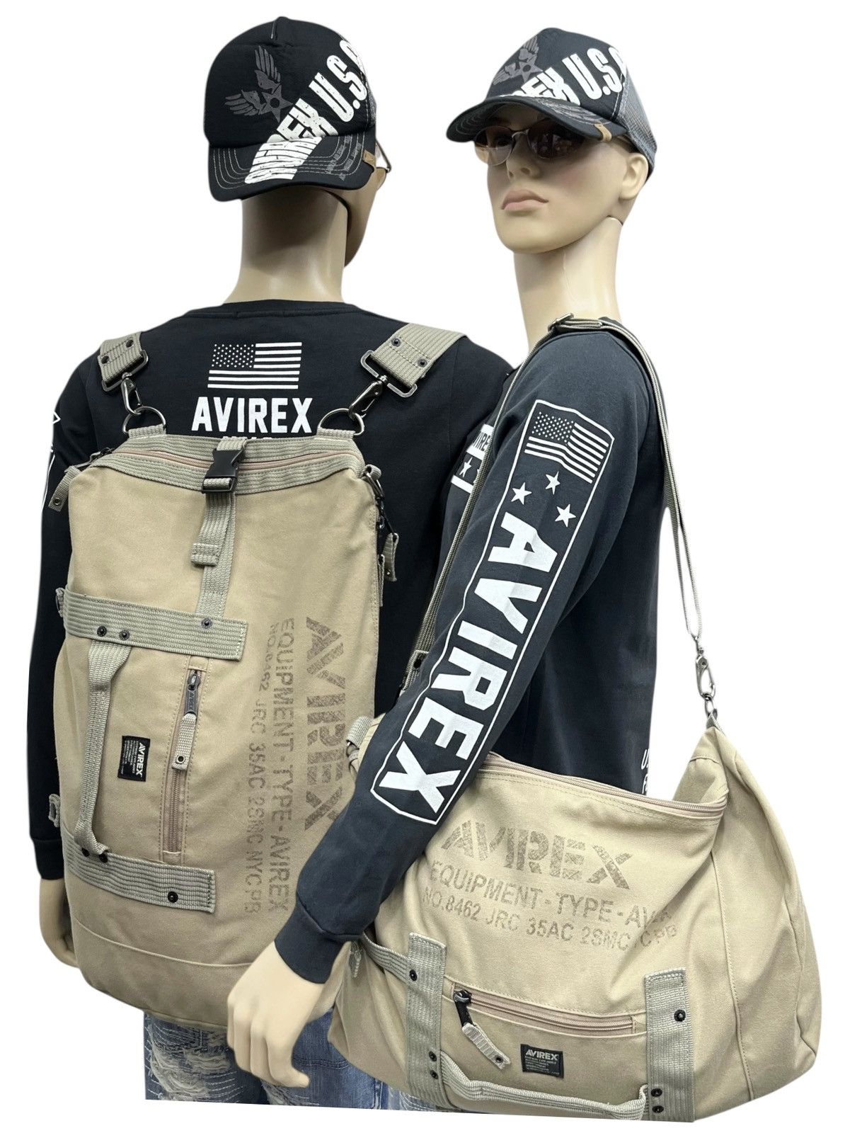 Avirex VERY RARE🔥Vintage AVIREX Multiway Canvas Bagpack Crossbody Size ONE SIZE - 2 Thumbnail