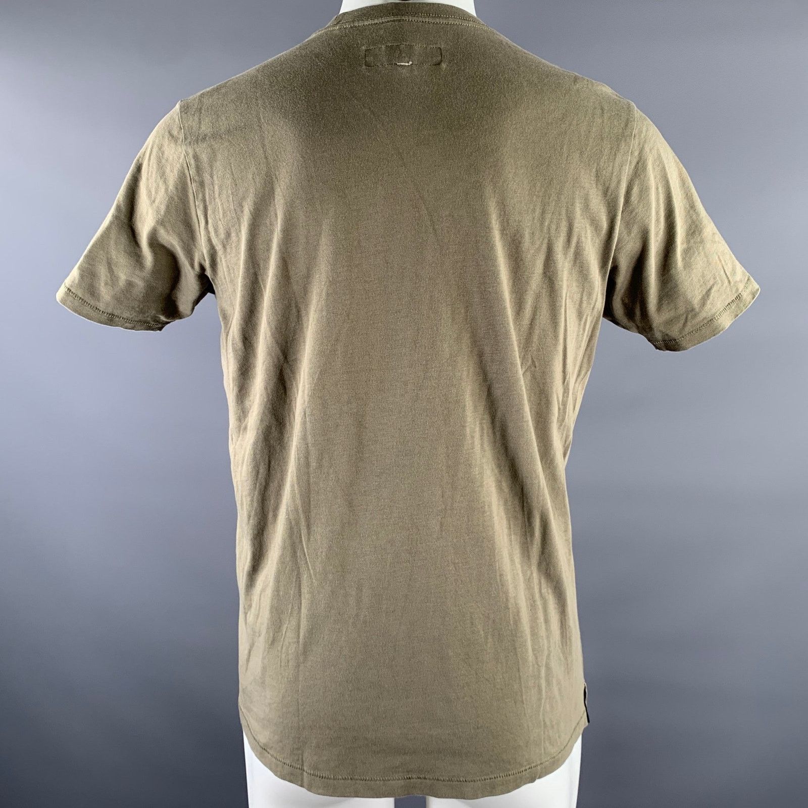 Rag & Bone RAG & BONE L Green Black Embroidery Cotton Crew-Neck T-shirt Size US L / EU 52-54 / 3 - 4 Thumbnail