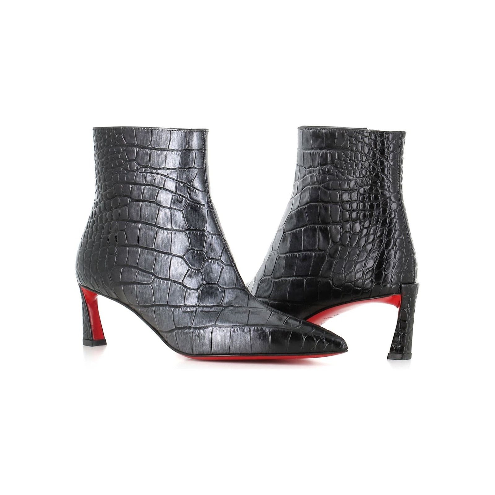 Christian Louboutin Christian Louboutin Condora Booty 55 Black Silver Croc Ali Size US 8 / IT 38 - 5 Thumbnail
