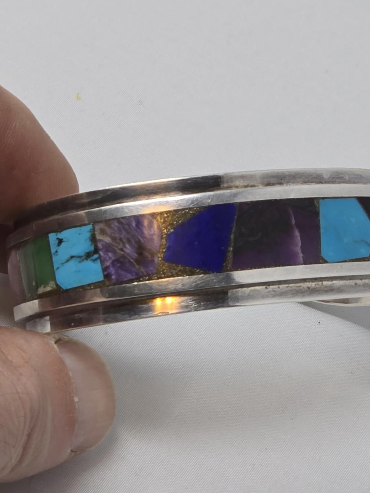 TED LAPIDUS Greg T. Smith Taos Pueblo Sterling Inlay Cuff 6.25" Lapis Size ONE SIZE - 1 Thumbnail